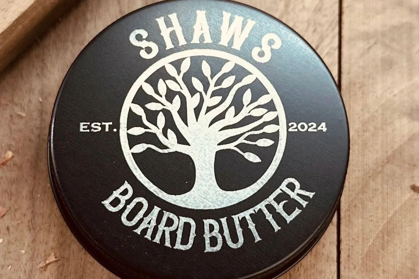 Shaw's Board Butter, a handmade coconut oil and beeswax blend for cutting board care