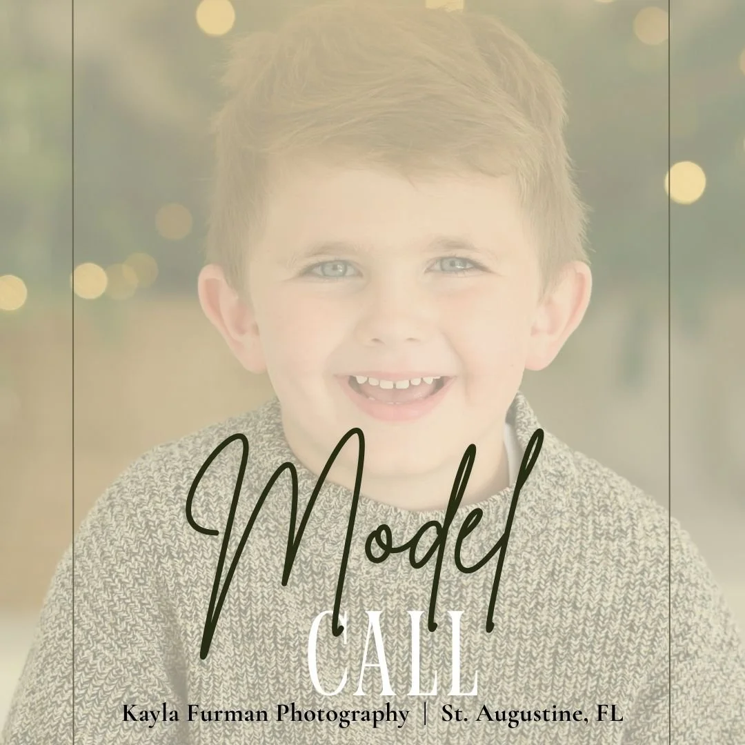 🌟 Model Call 🌟 Studio Sessions on Anastasia Island

I&rsquo;m looking for a few sweet families and little ones to model for upcoming studio portrait sessions at a professional space on Anastasia Island.

📸 Sessions will take place weekday mornings