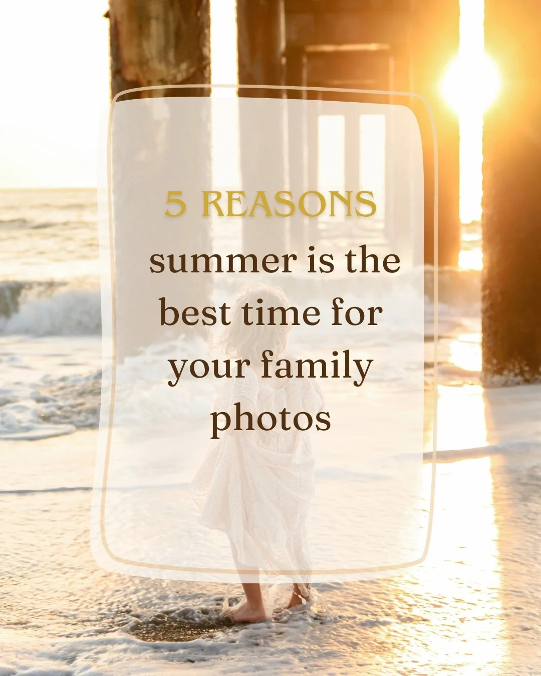 Summer is literally the best time for family photos. Here's why. 👇

(Save this! You'll want it when you're trying to convince your husband. ☺️)

1. The schedules finally slow down.
No alarms, no carpool, no homework meltdowns at 8pm. You actually ha