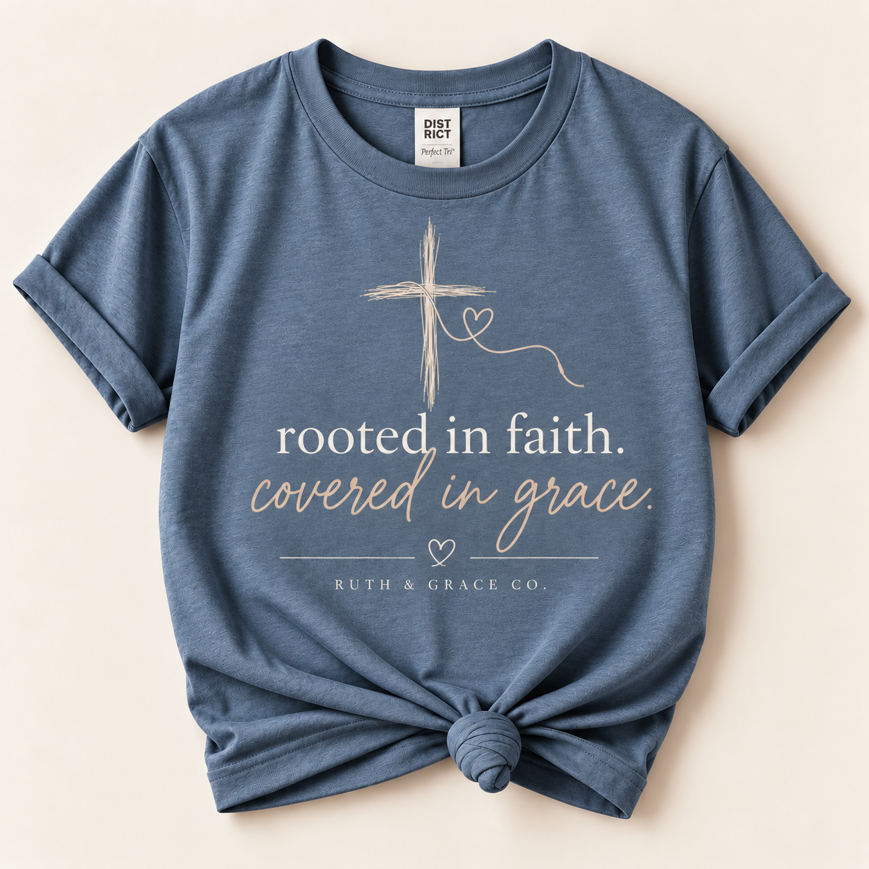 Rooted in Faith, Covered in Grace Tee