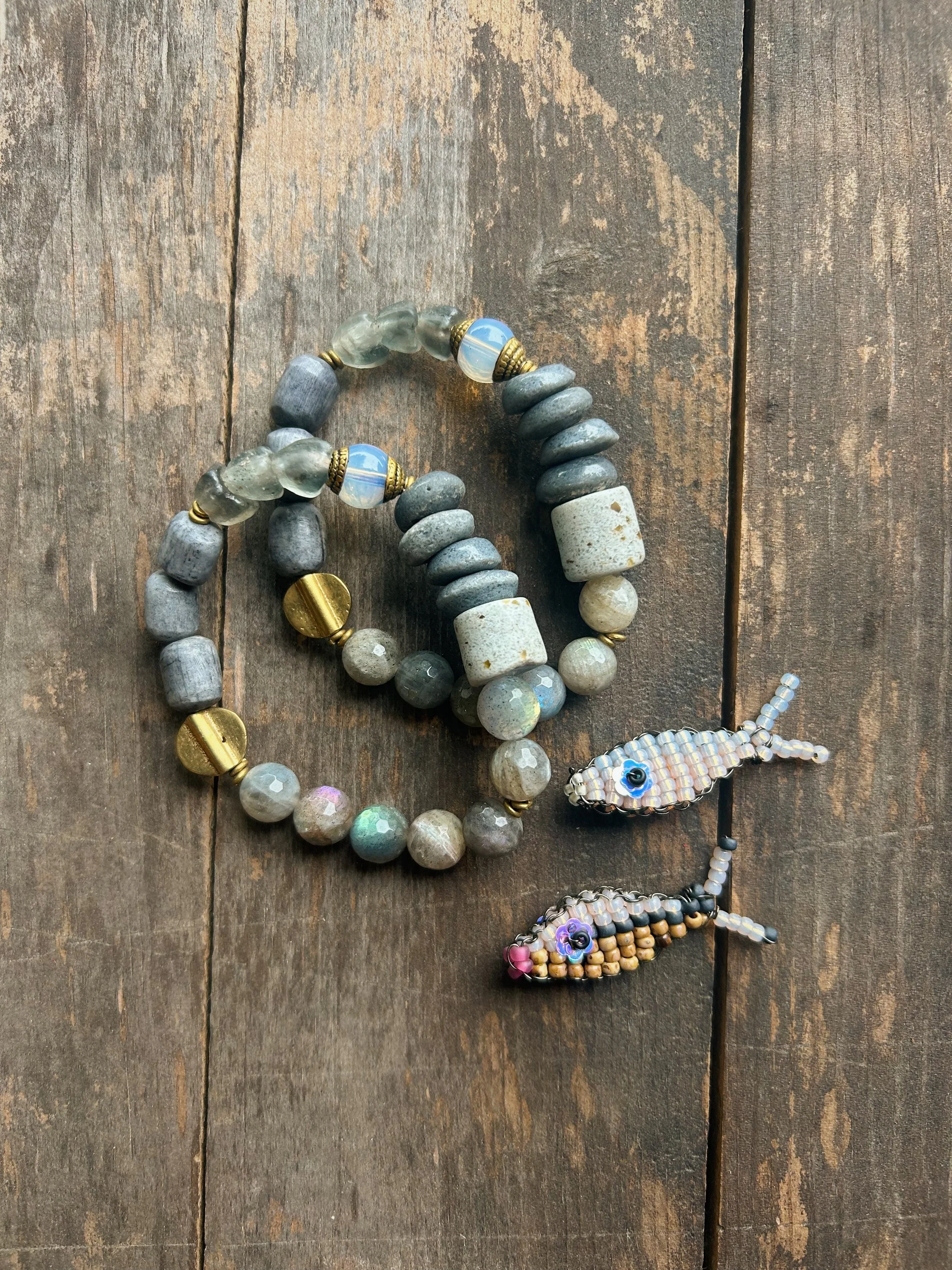 'The Navy' Labradorite Beaded Bracelet