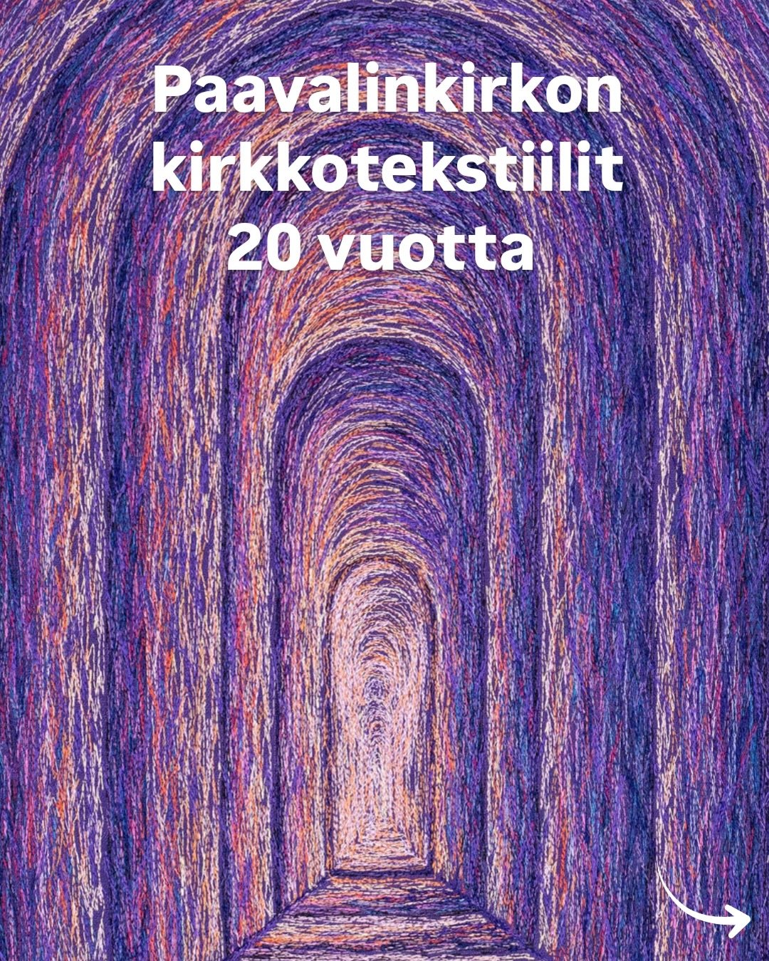 Paavalin kirkon kirkkotekstiilit suunnittelin ja taidekirjoin 20 vuotta sitten. Ne ovat edelleen todella hyv&auml;ss&auml; kunnossa.&nbsp;

Pid&auml;n erityisesti violetista v&auml;risarjasta. Sain kirjoa siihen l&auml;hes kaikkia v&auml;rej&auml;. V