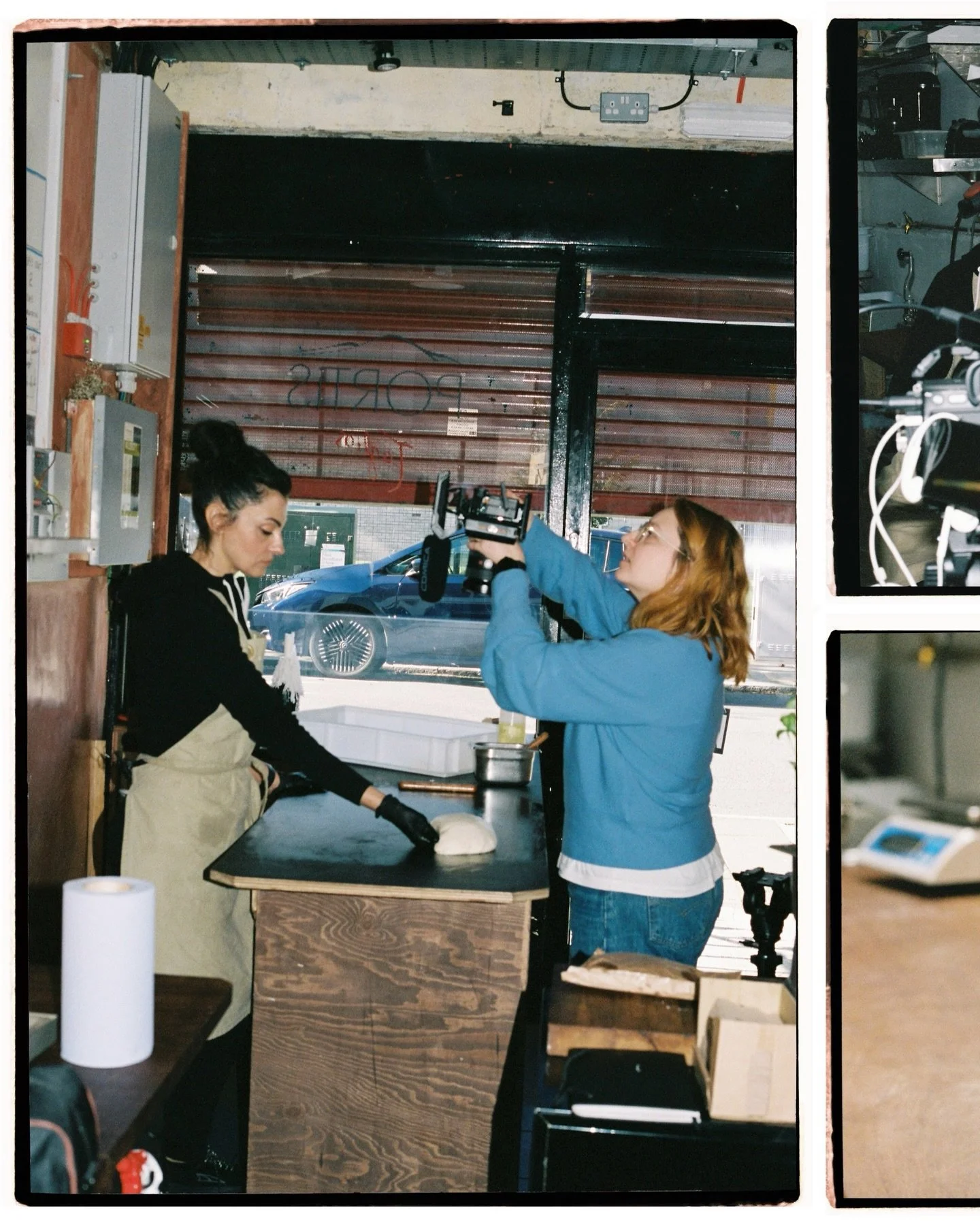 BTS from filming with @portis_pizza captured on film by the talented @anetehiie 🍕🎞️