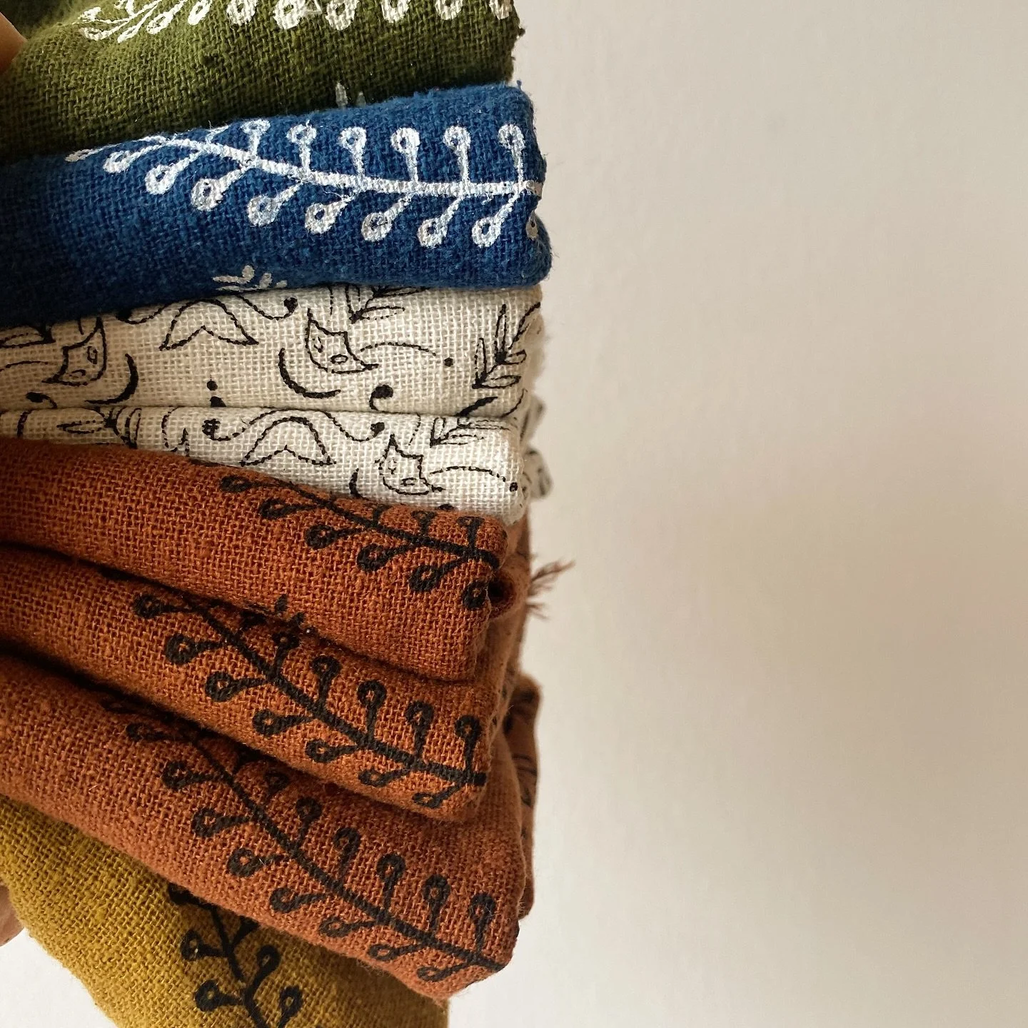 Olive, ocean, cream, terracotta, and desert gold! Full restock of all colors now available online!! #bandanastyle #plantdyes #shopsmall