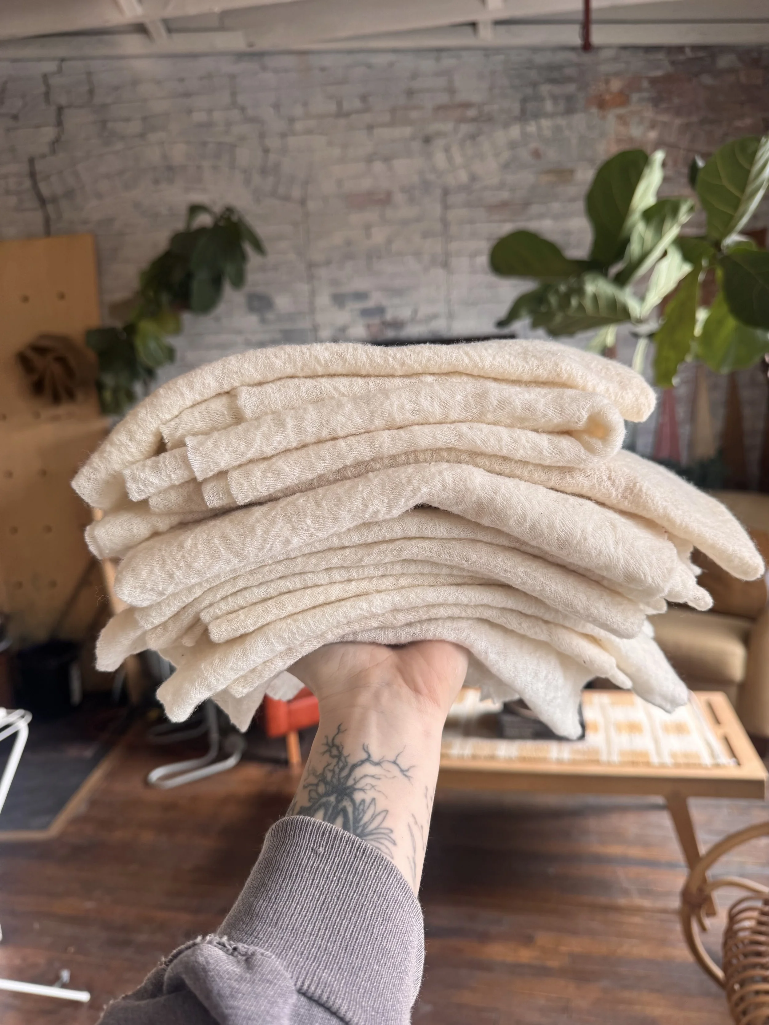 Second: white/ undyed wool scrap bundle (3 bundles available)