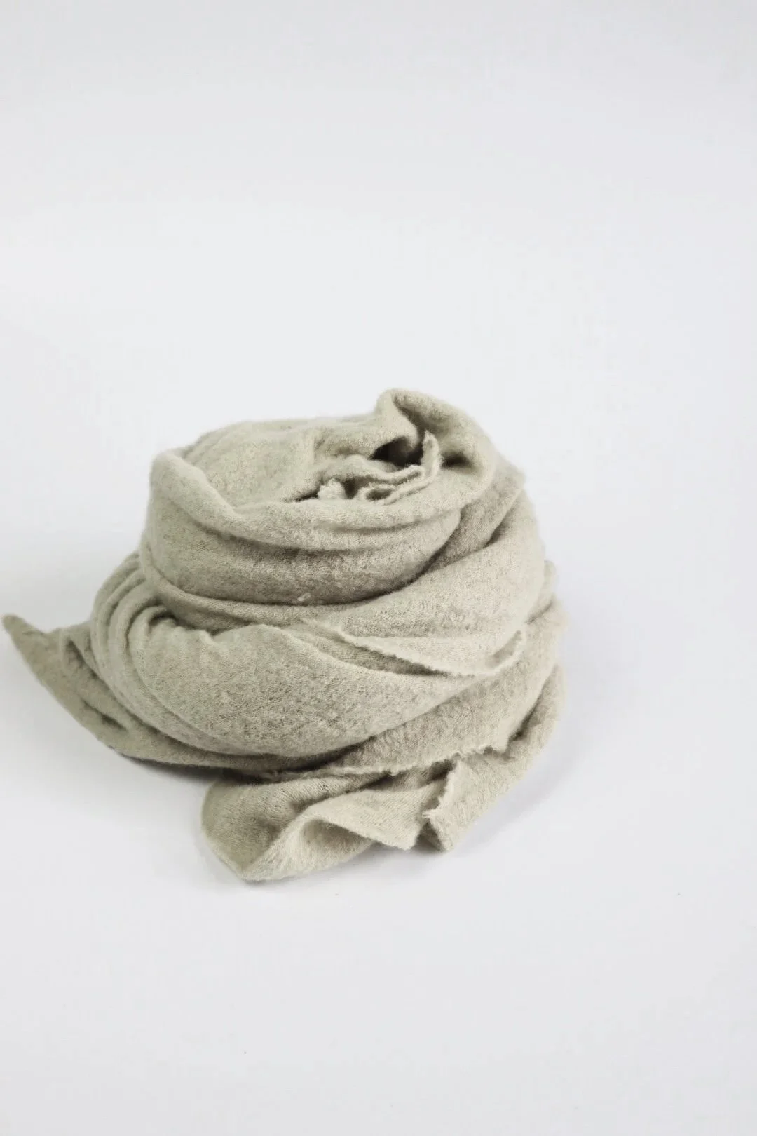 Sage Green Dyed Wool Knit Scarf