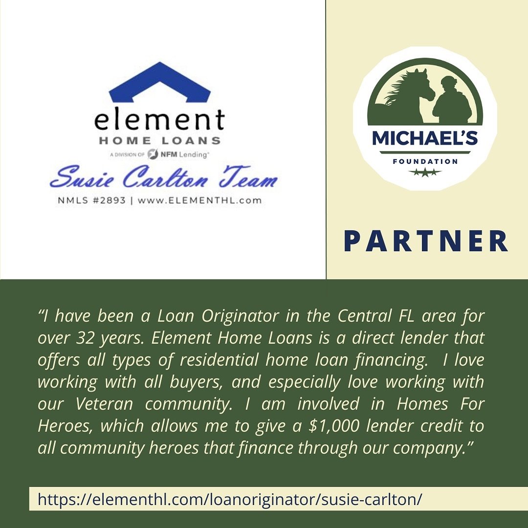 Honored to spotlight our partner, Susie Carlton (@sucarlton ), and her incredible team at Element Home Loans! With over 32 years of experience, Susie's dedication to serving our community, especially our fellow Veterans, is truly inspiring. We're hon