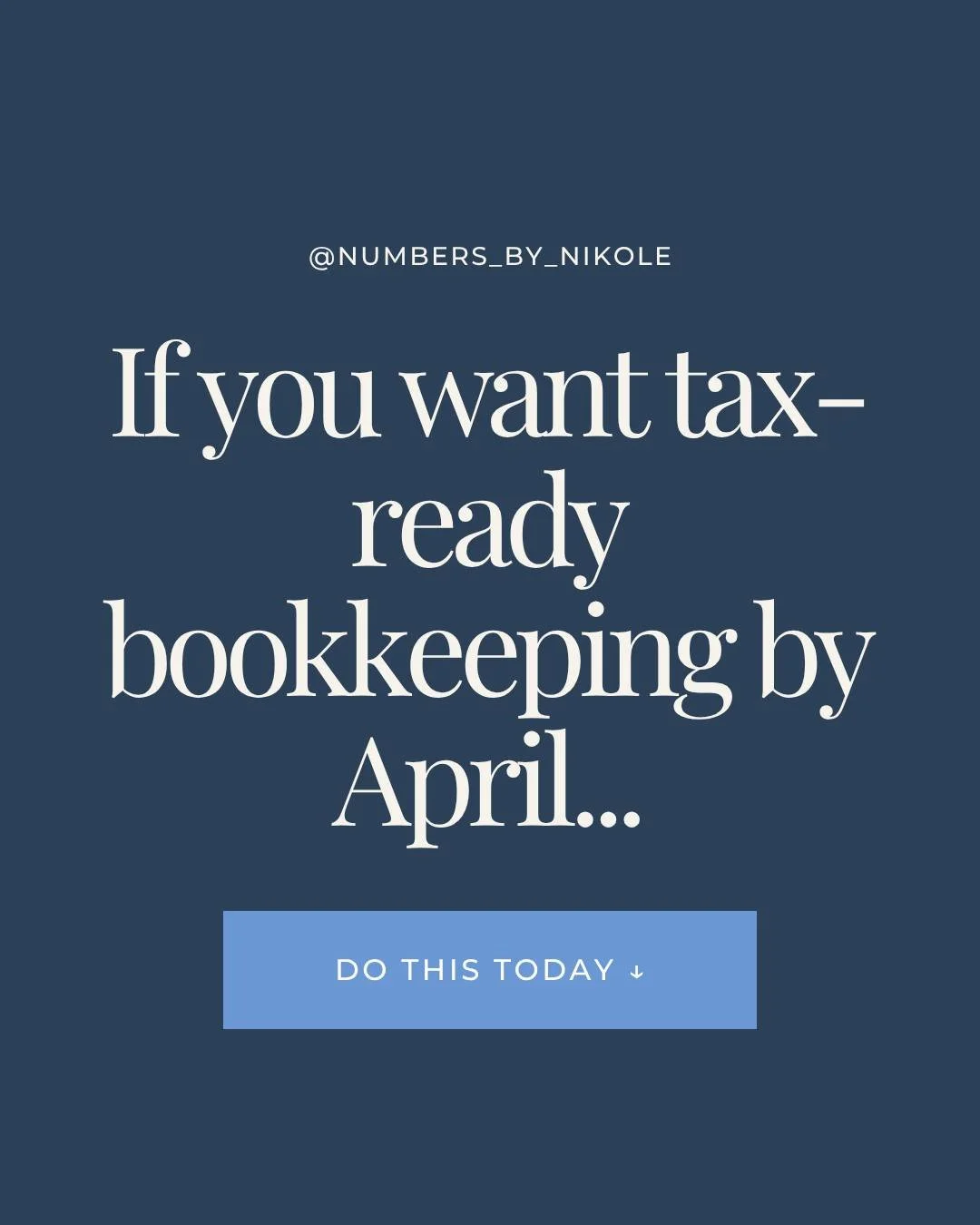 If you're a realtor who wants tax-ready bookkeeping by April... here's what you need to be doing NOW: &darr;

1️⃣ Open up your bookkeeping software (or spreadsheet 👀) and find the last month that your bookkeeping was completely done.

I'm talking al