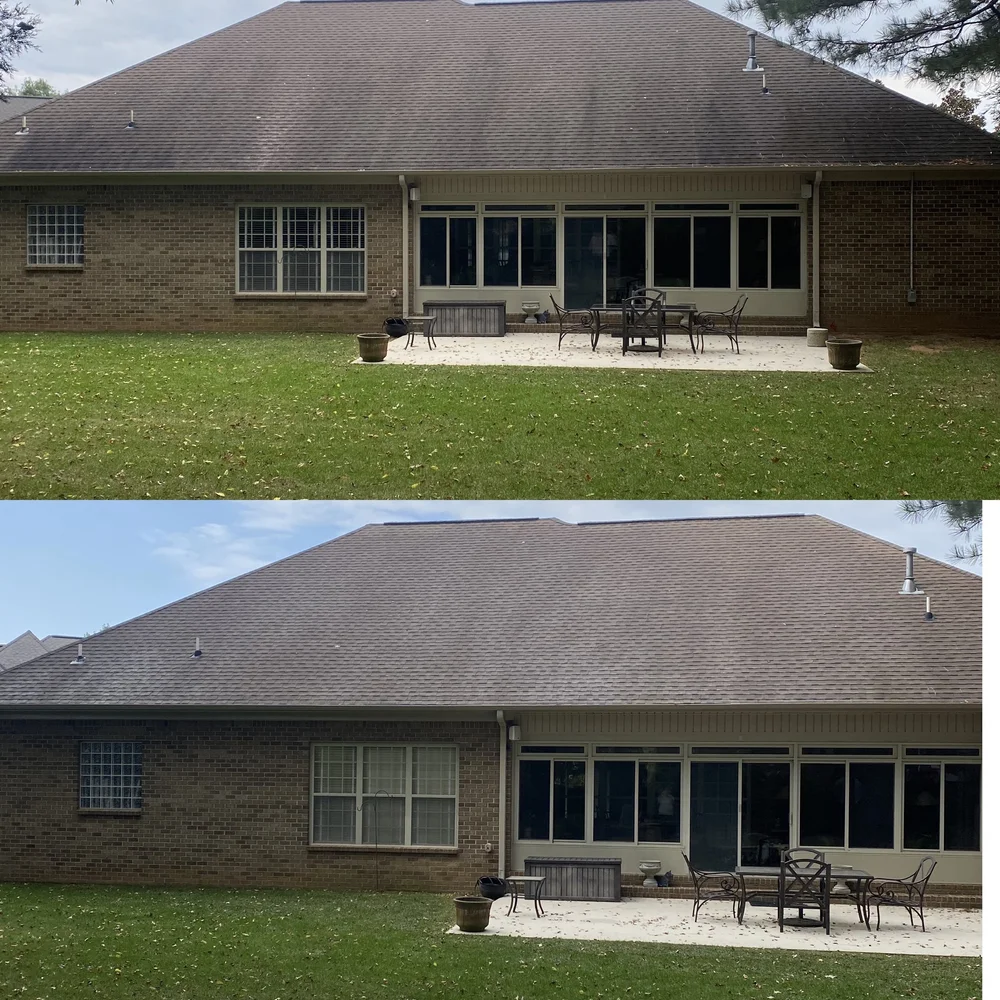 Home exterior and roof before and after cleaning