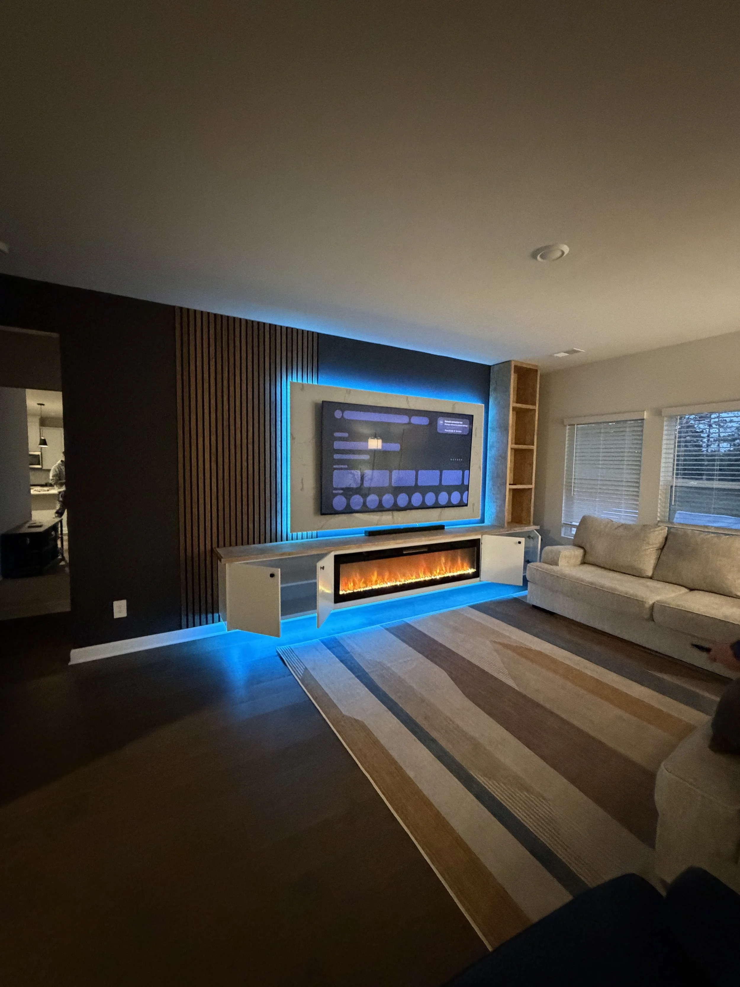Modern TV Wall with Fireplace in Charlotte, North Carolina – Stunning Upgrade
