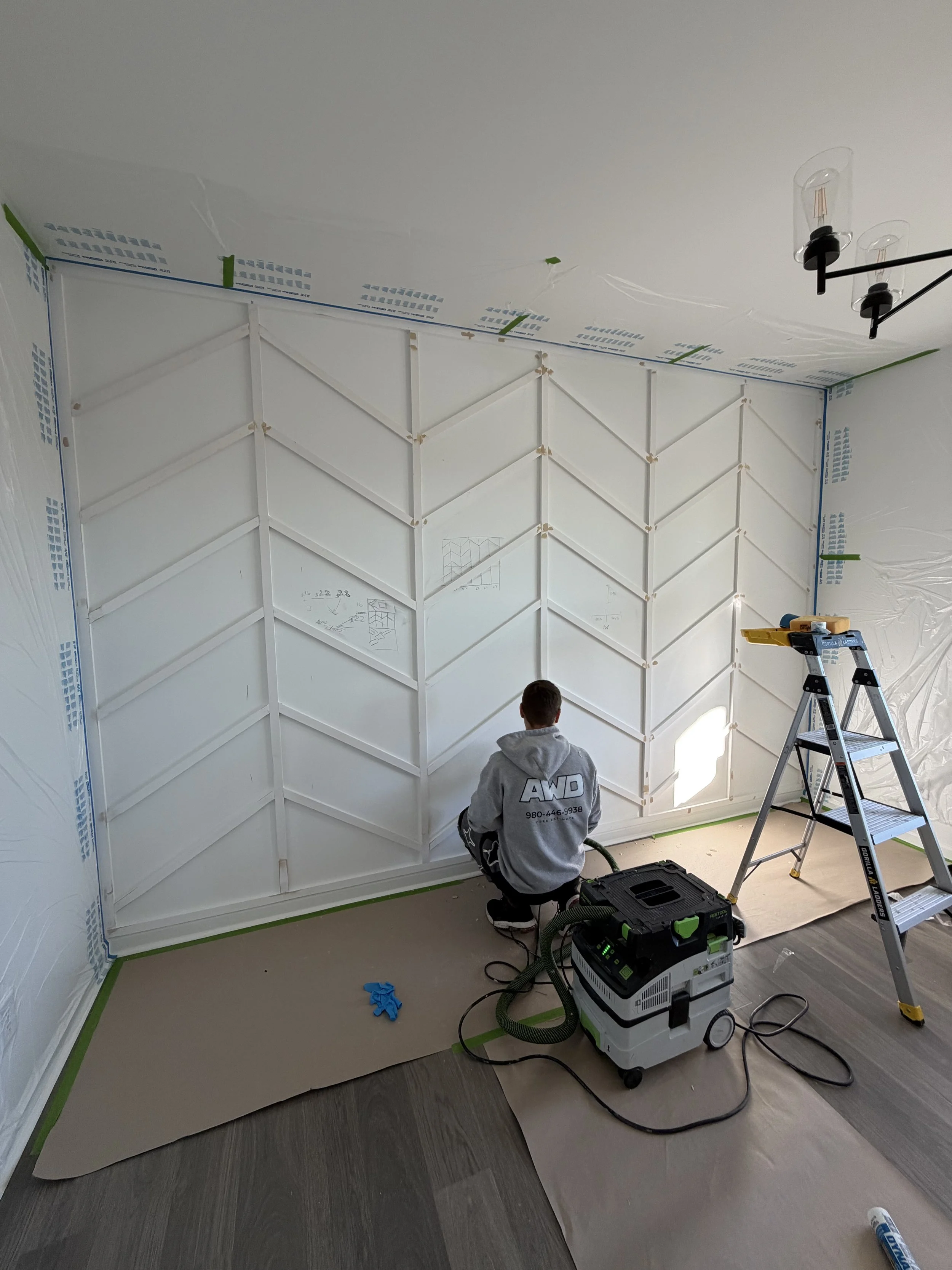 Chevron pattern home office