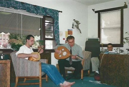 1999 Georges Andre Pierre Practicing Oud and Drums.jpeg