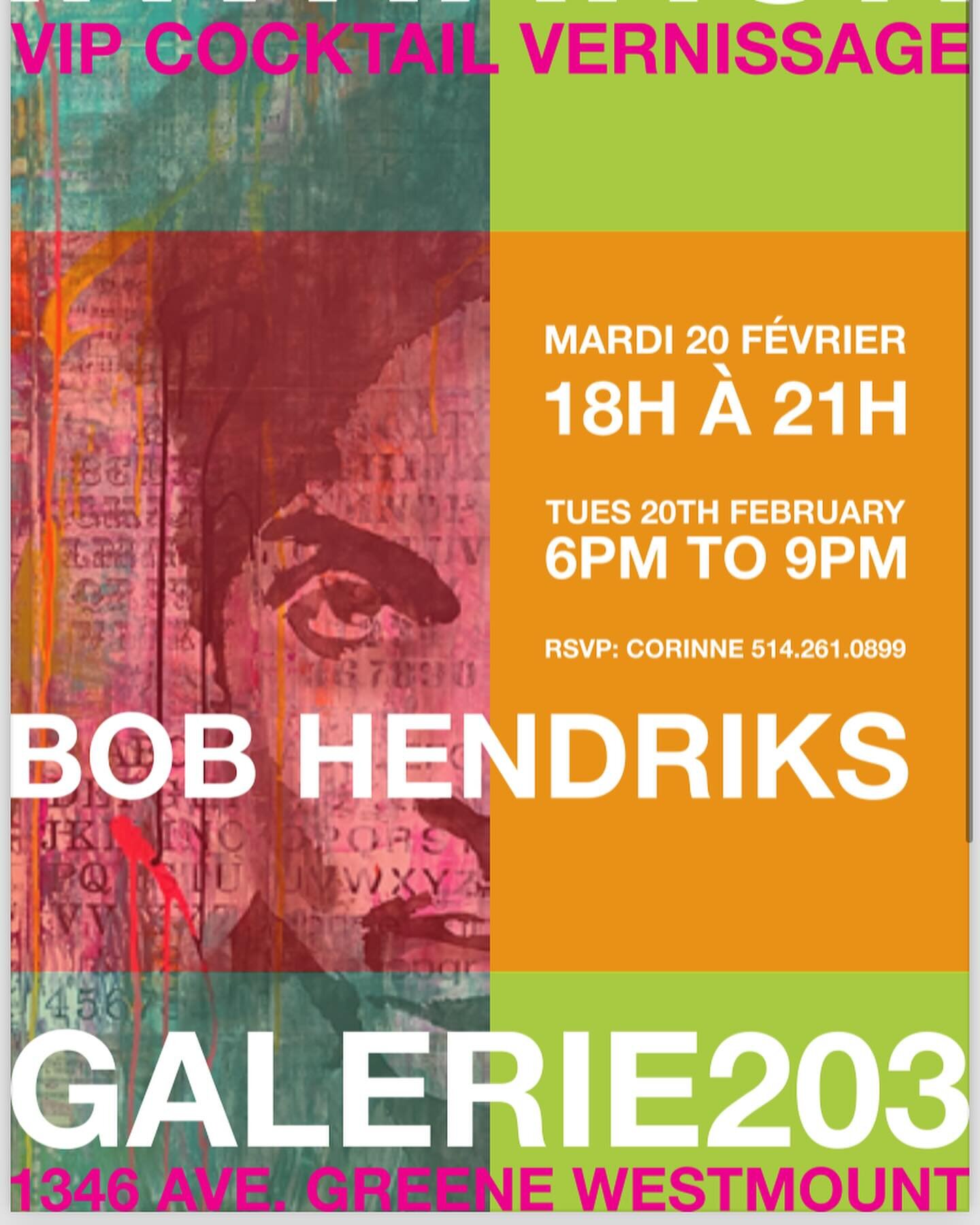 Join us at Galerie 203 for an evening of art, and conversation, as we unveil the captivating works of Bob Hendricks on Tuesday, February 20th from 6pm to 9pm. Bob Hendriks&rsquo; solo exhibition will be on display until February 29th, giving you ampl