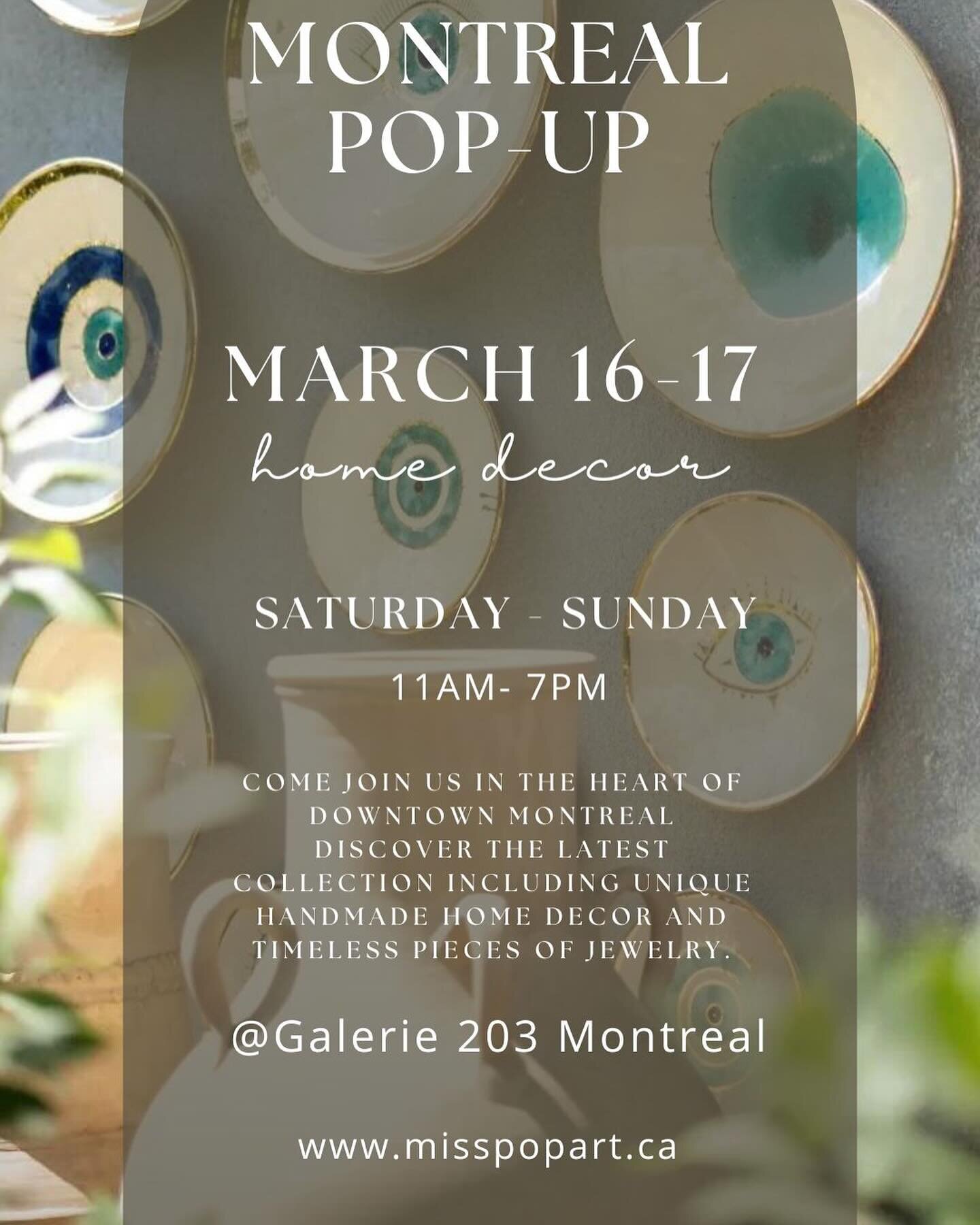 Galerie203 is proud to announce a new spring pop-up! Discover a mesmerizing collection of elegant handmade home decorations and timeless jewelry pieces. Come one come all, limited production pieces. See you this weekend from 11:00am to 7:00pm 

@them