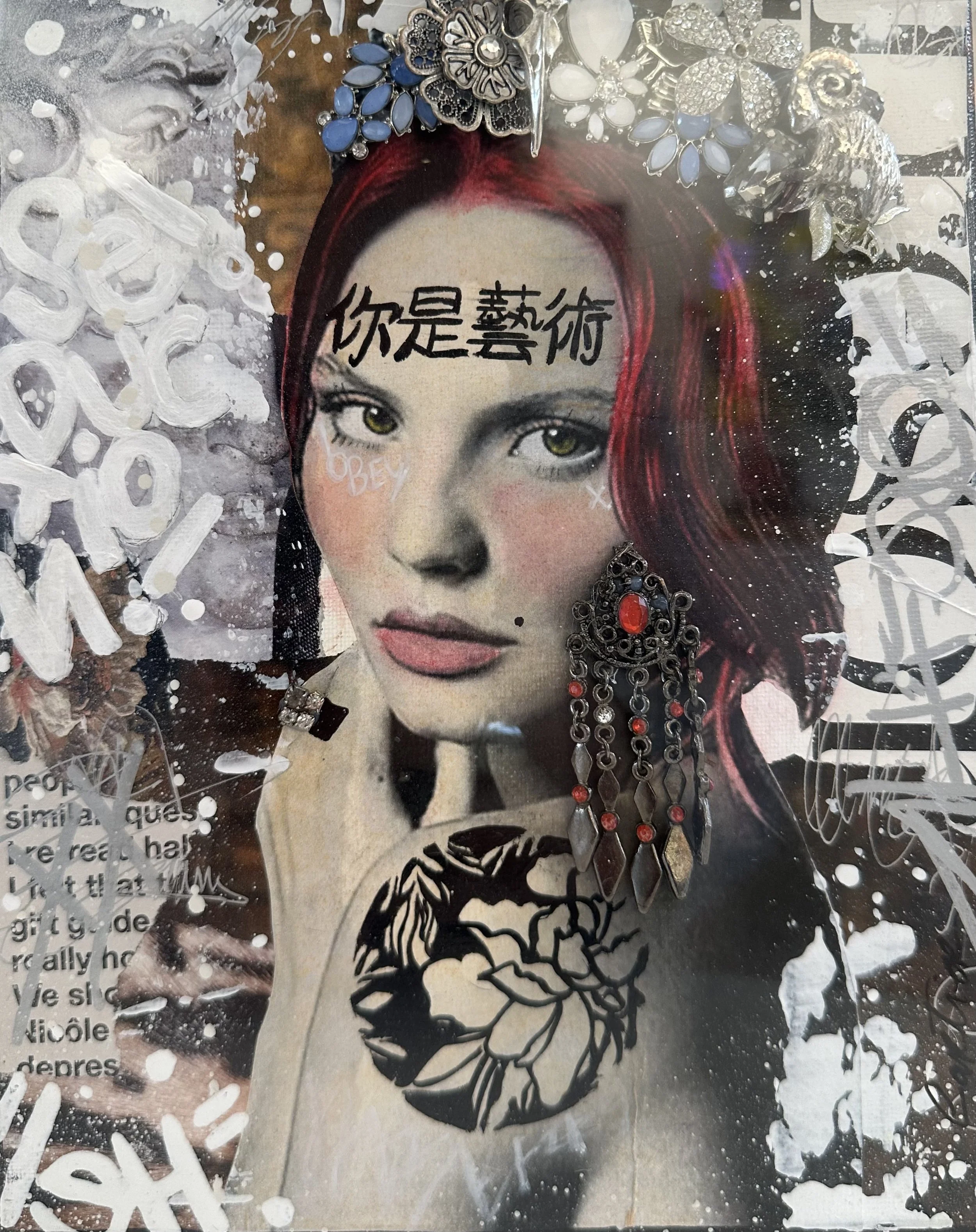 Tina Cartier 
Feel again
Mixed medium on wood
40 X 40
