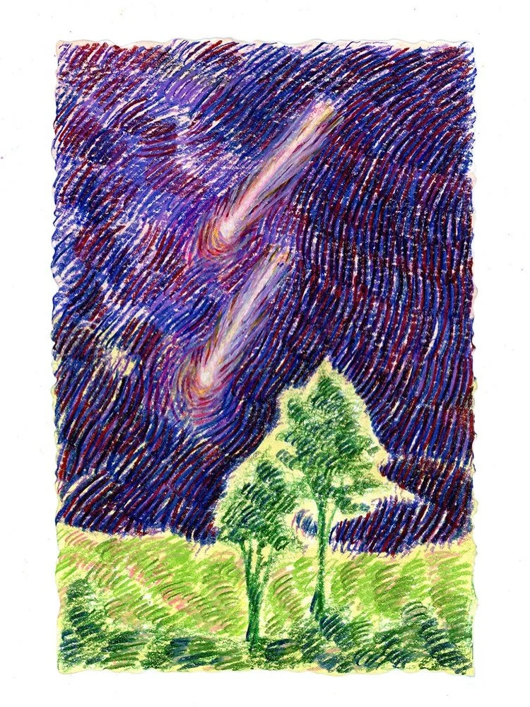 Make a Wish (or Two) // colored pencil on 4x6 cotton paper

from my latest collection of drawings, One Eye on the Sky.  Available Wednesday, July 29