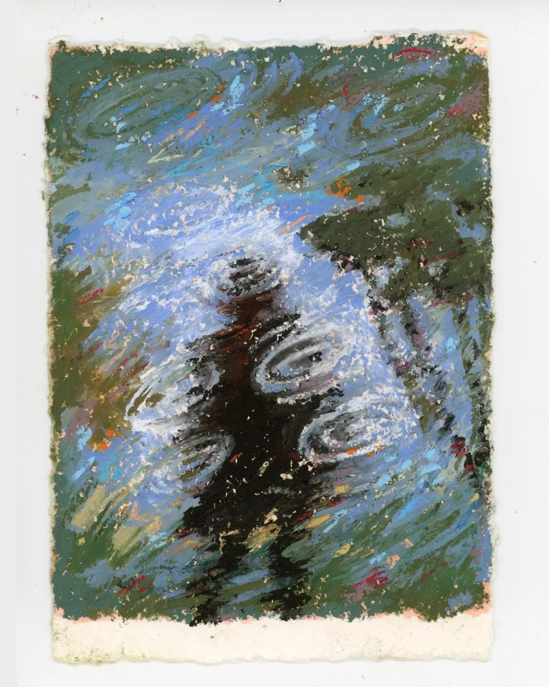 Second Sky // oil pastel on handmade 5x7 paper