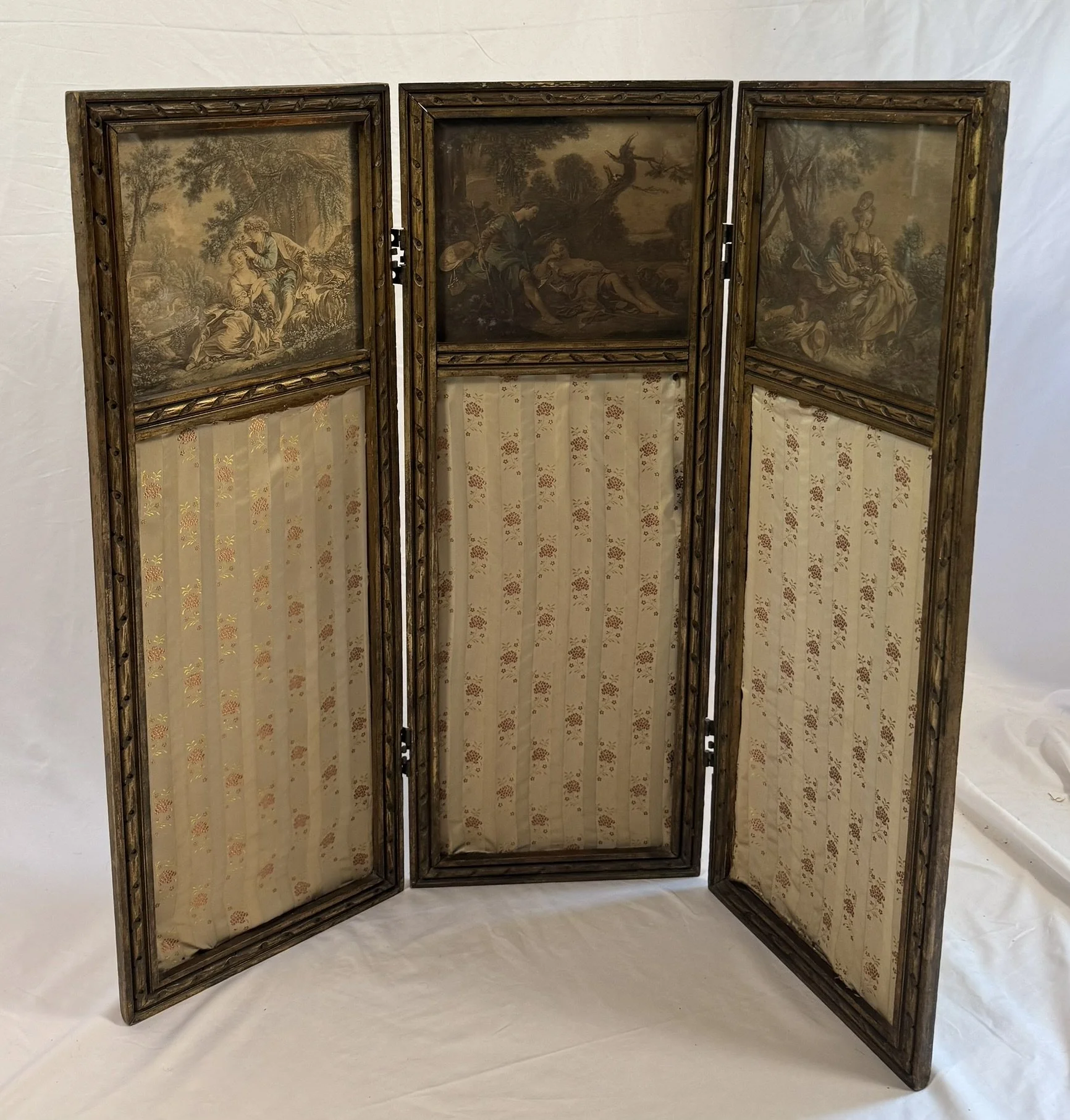 French Giltwood Screen with Boucher/Daullé Engravings | Jacob Trudaine