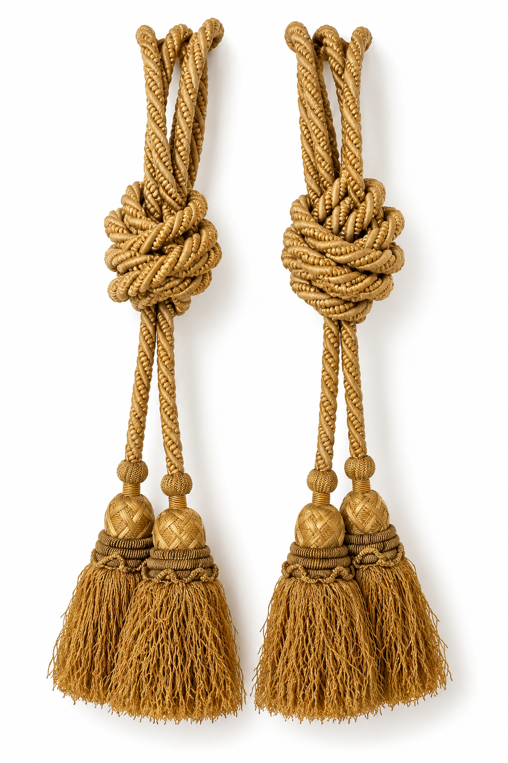 Antique French Gold Silk Double-Tassel Tiebacks | Jacob Trudaine
