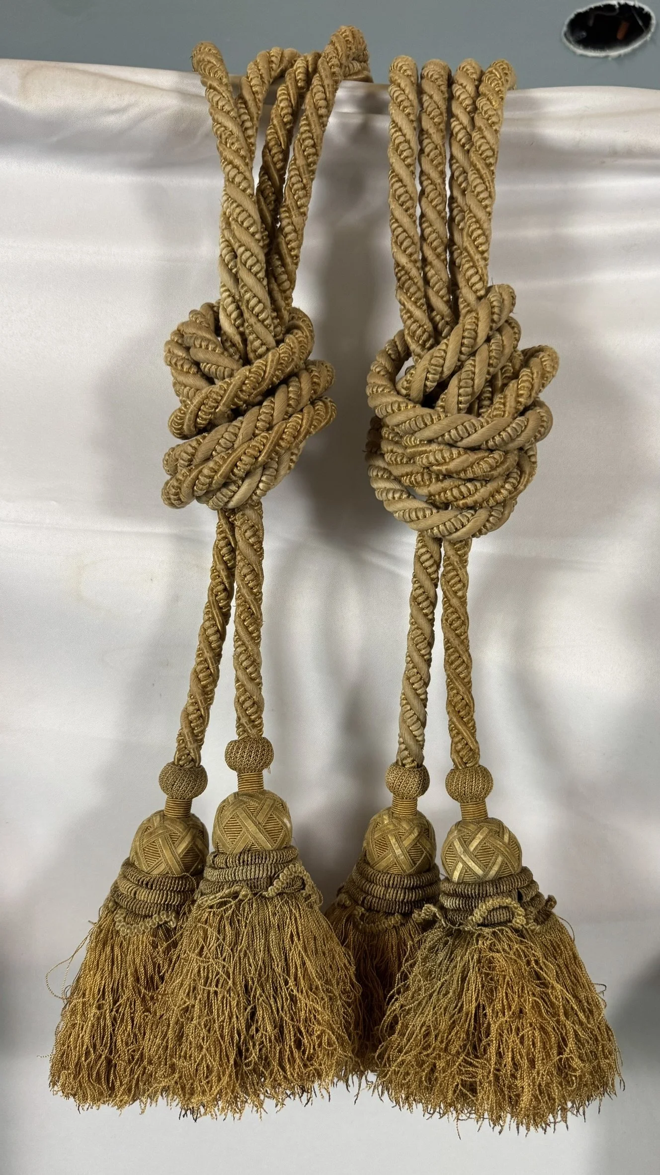 Antique French Gold Silk Double-Tassel Tiebacks | Jacob Trudaine