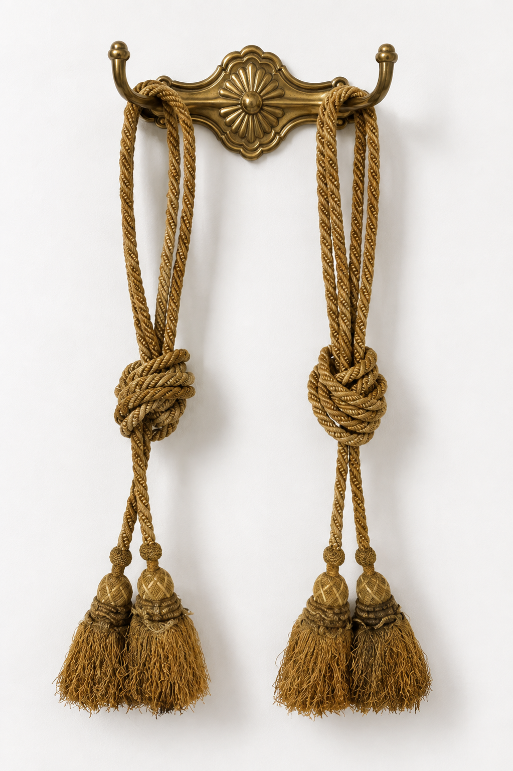 Antique French Gold Silk Double-Tassel Tiebacks | Jacob Trudaine