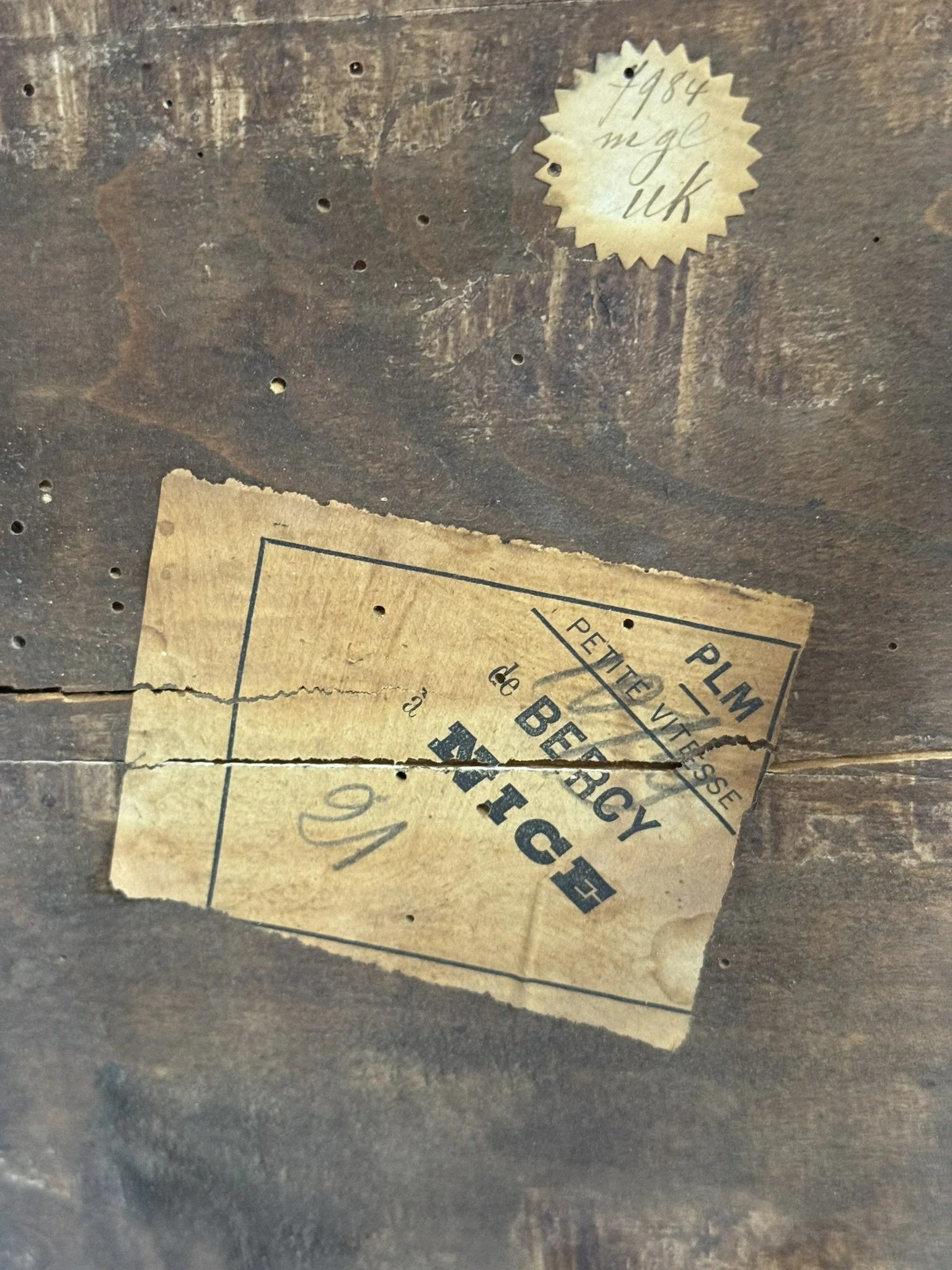 French Napoleon III Bamboo Tabouret with PLM Railway Label | Jacob Trudaine