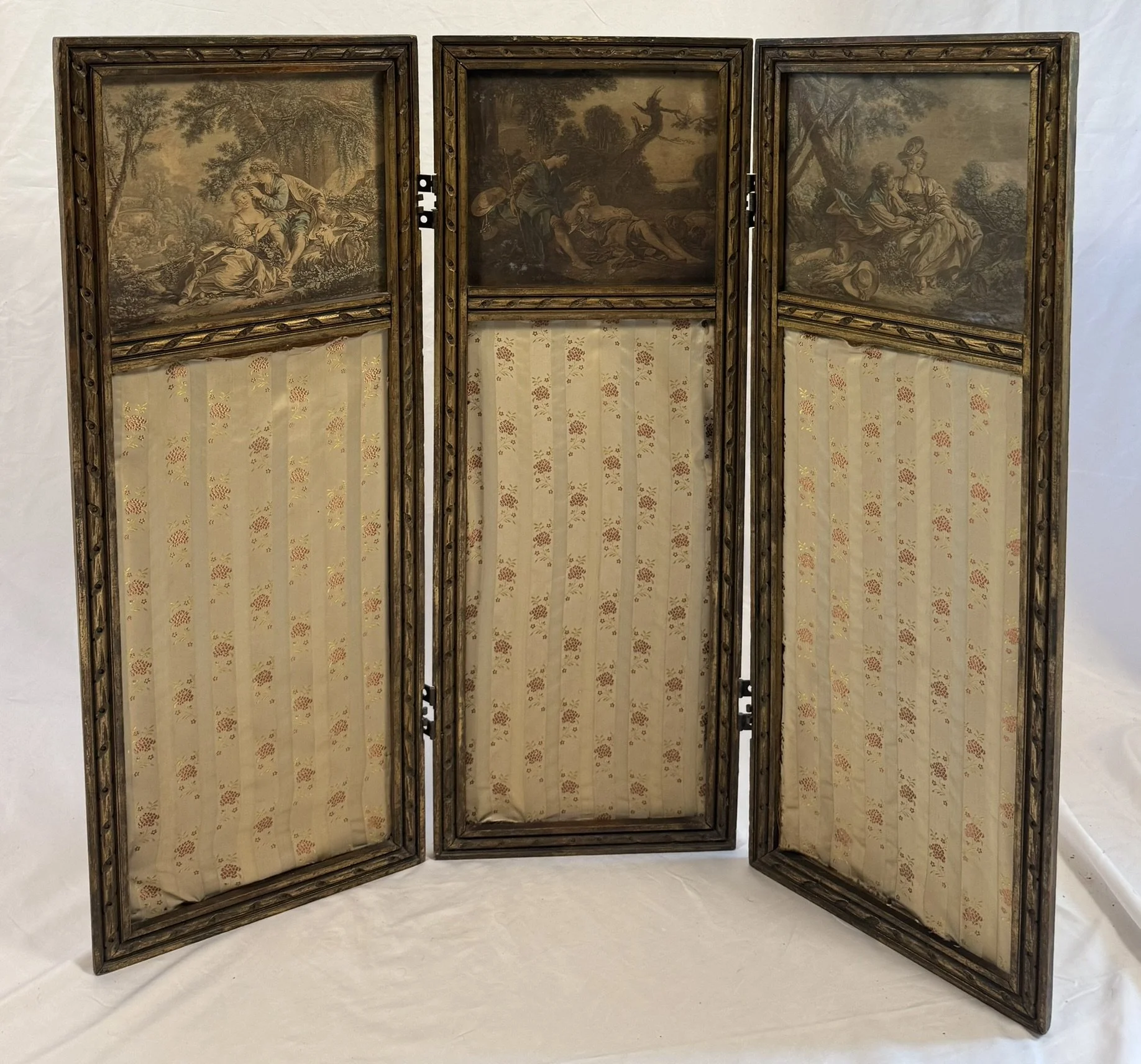 French Giltwood Screen with Boucher/Daullé Engravings | Jacob Trudaine