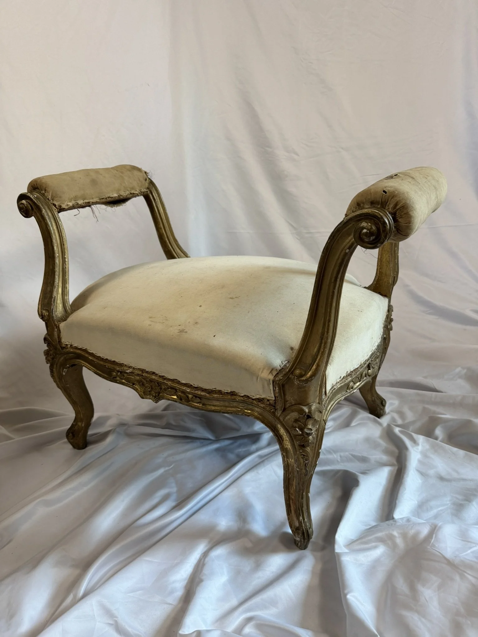Louis XV Style Giltwood Bench, Ready to Upholster | Jacob Trudaine