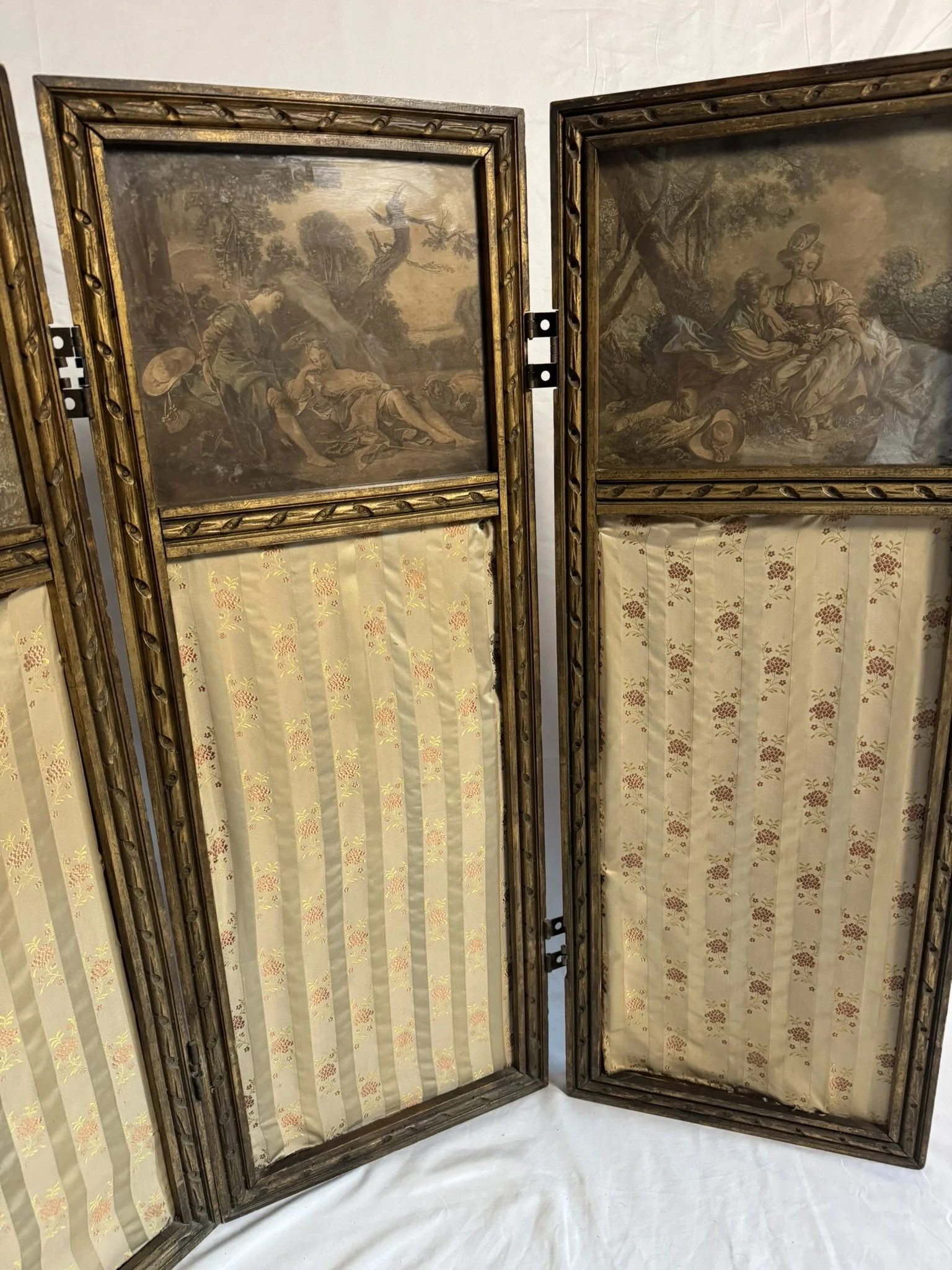 French Giltwood Screen with Boucher/Daullé Engravings | Jacob Trudaine
