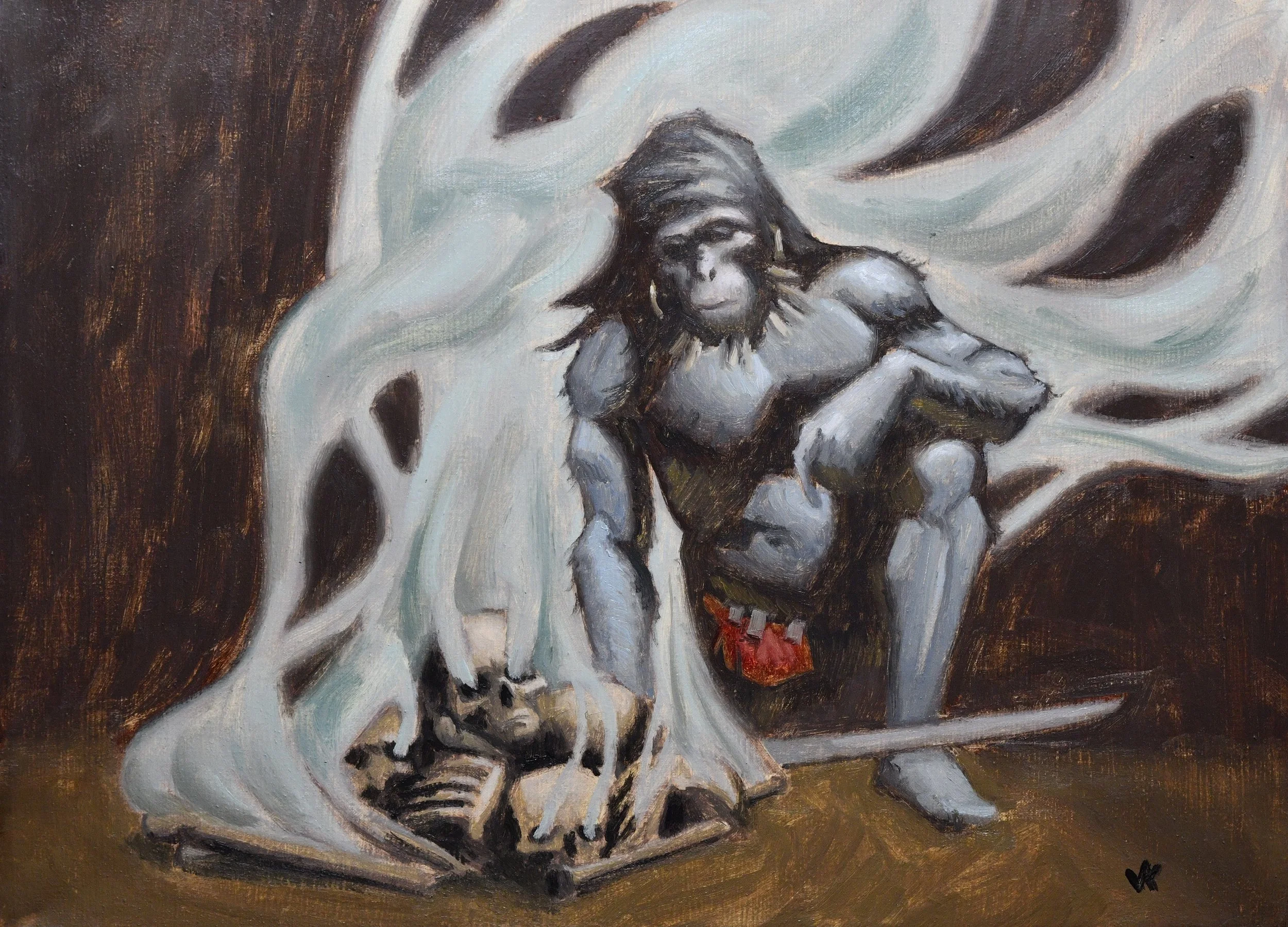 Melancholy of the Bone Collector 40*30cm