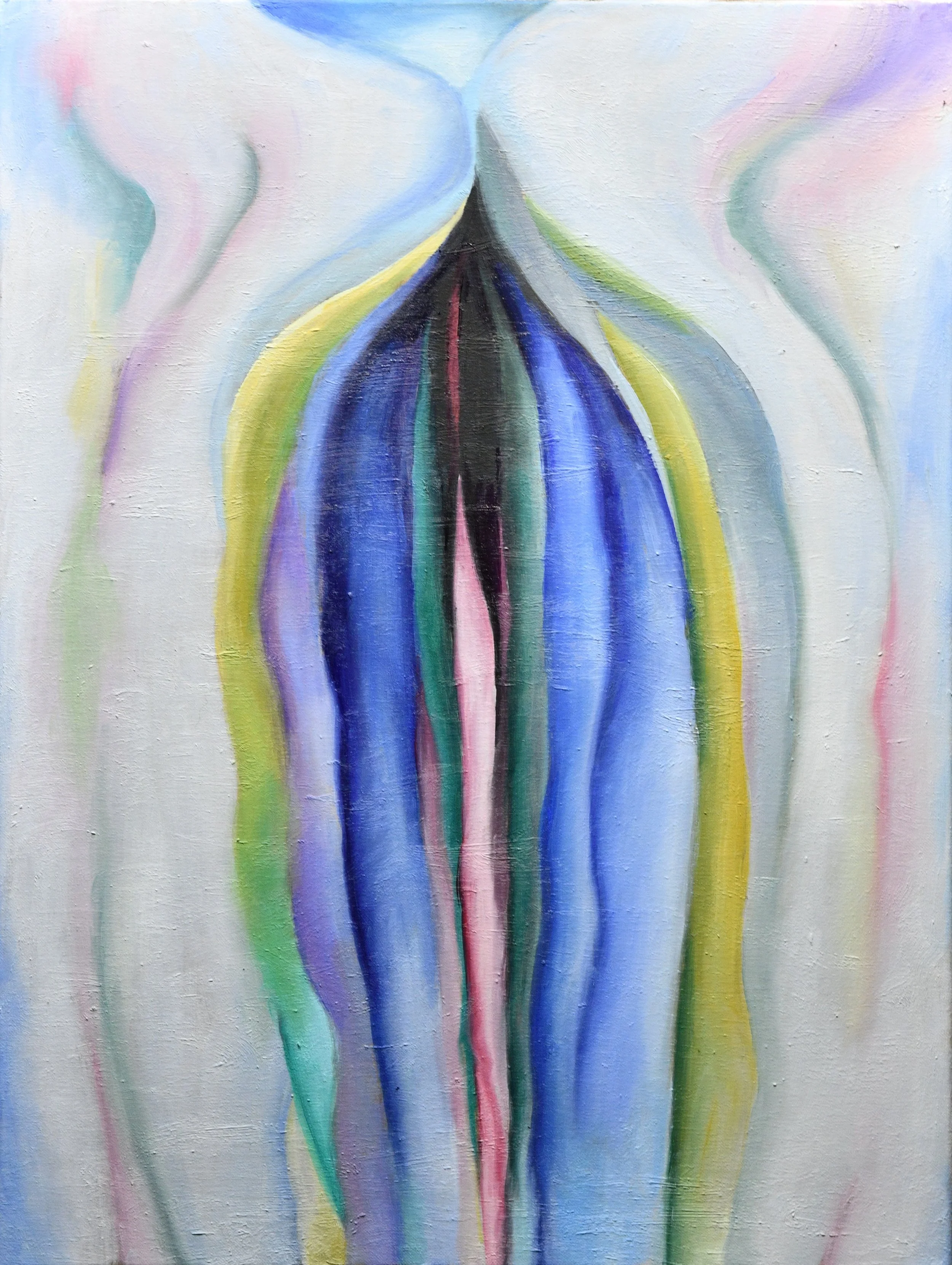 Copy of Georgia O'Keefe's Grey Lines with Black Blue and Yellow