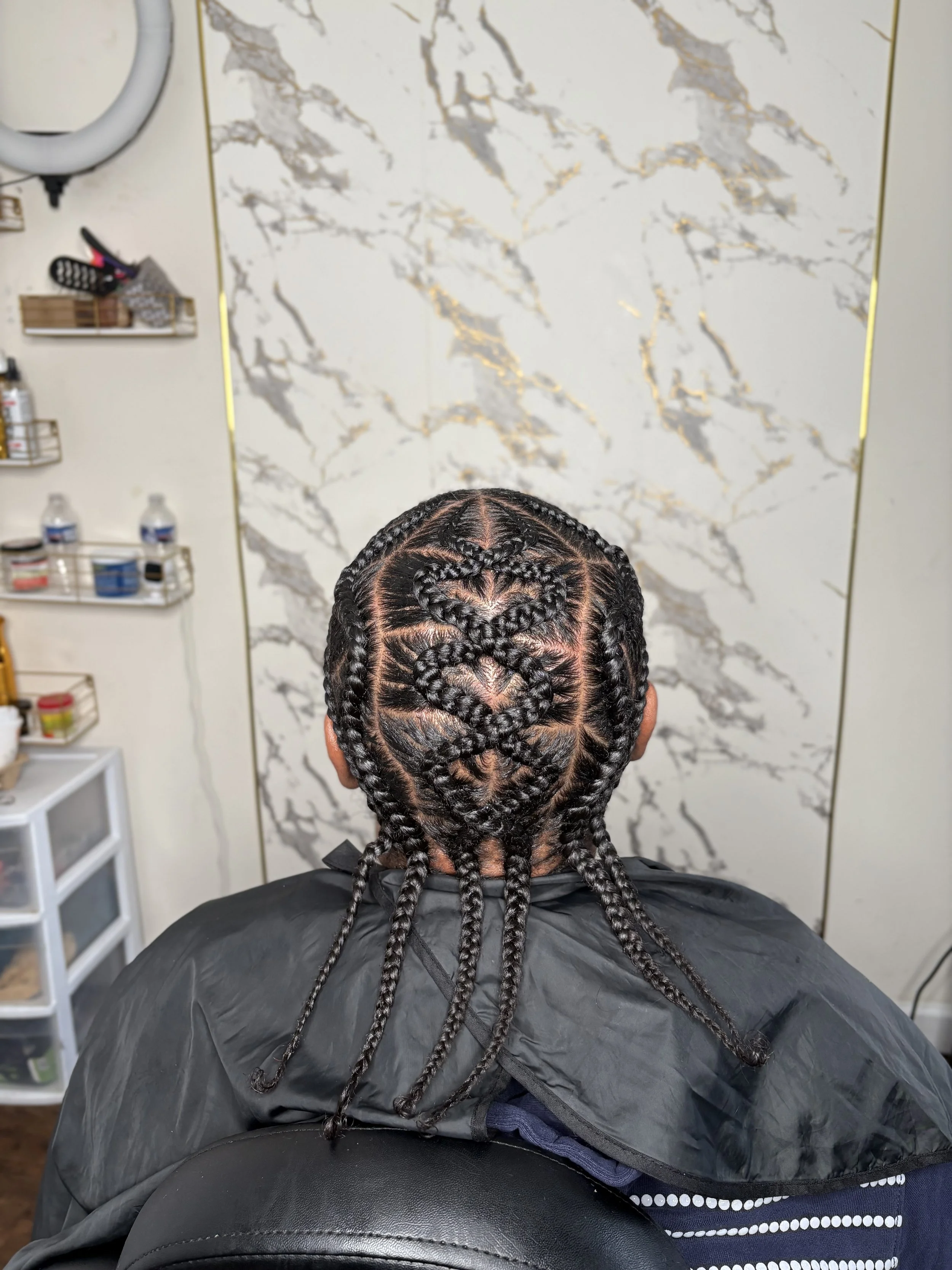 Cornrow with design- natural hair