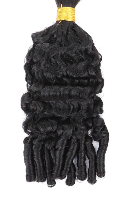 Double drawn Burmese curly bulk hair