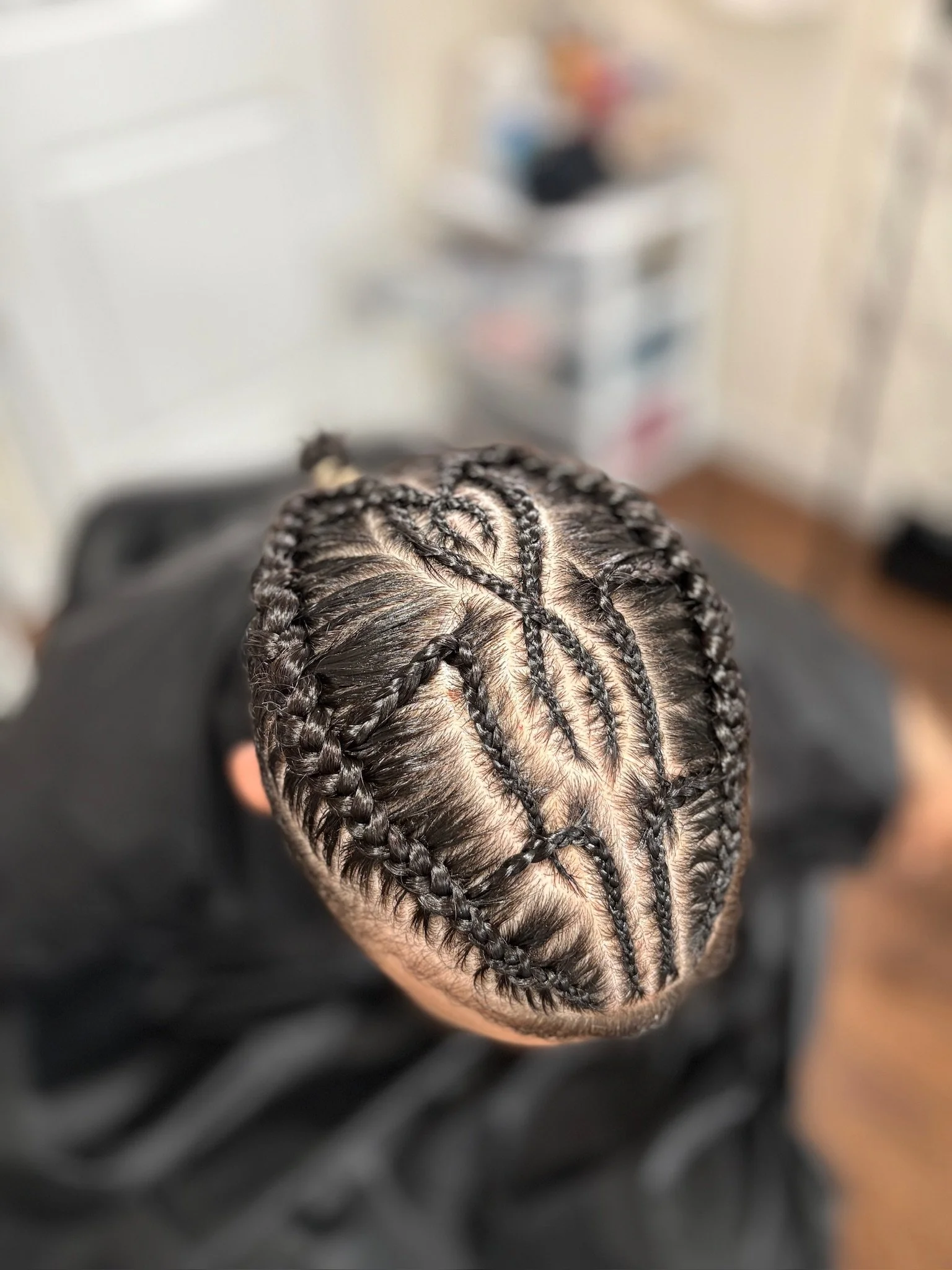 Cornrows with design 