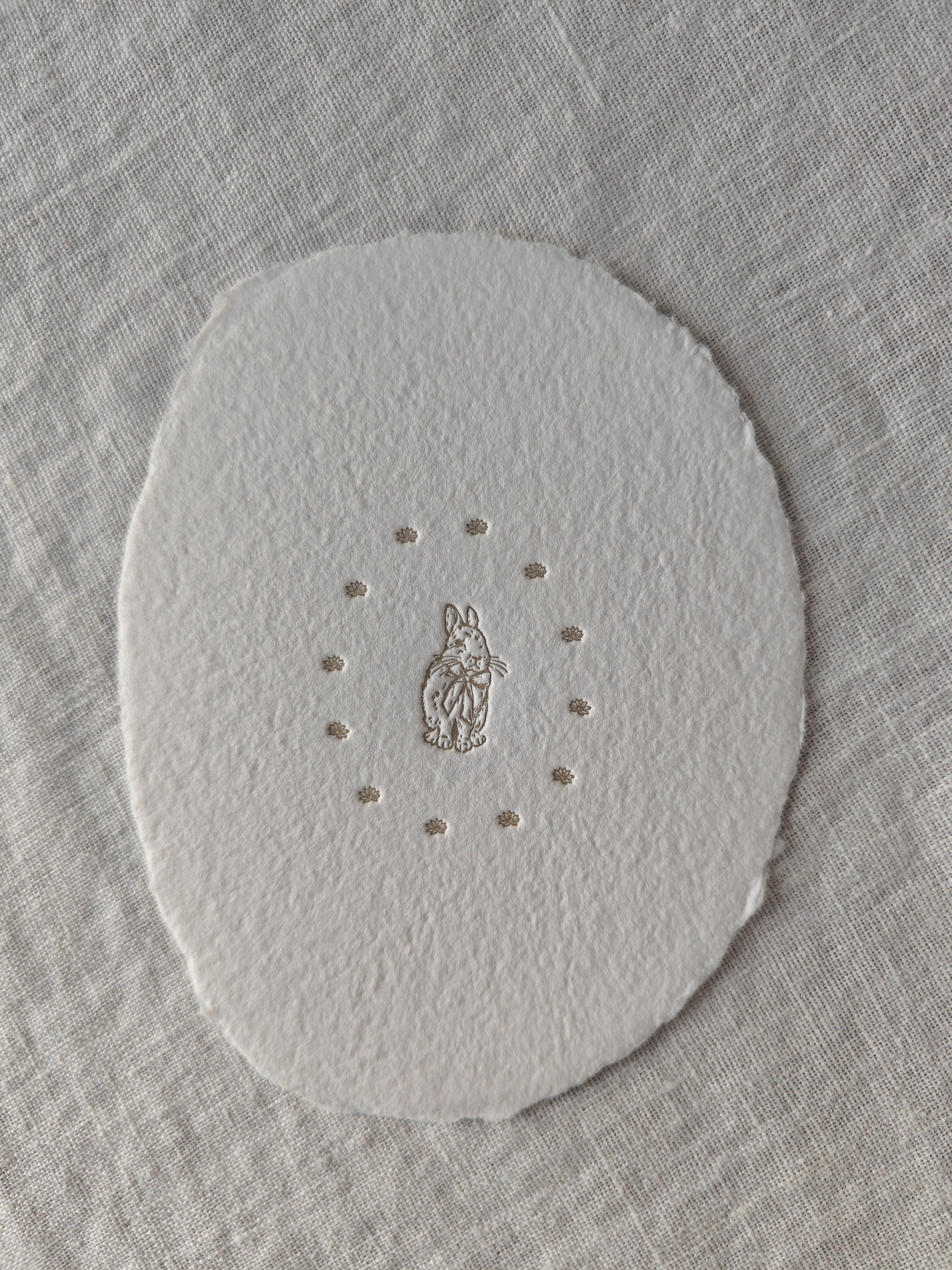 the bunny + flowers oval