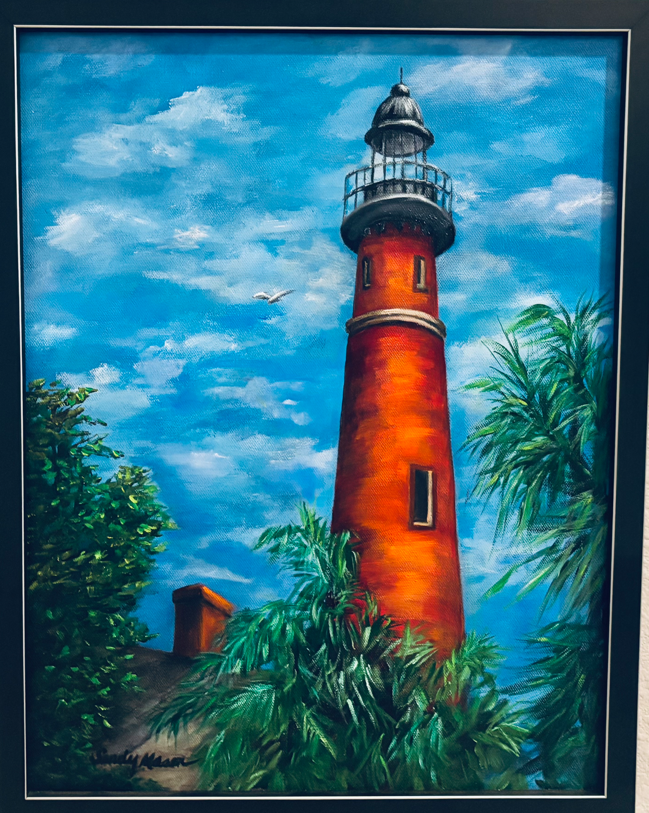 Ponce Inlet Lighthouse, 14" X 18". -  Oil