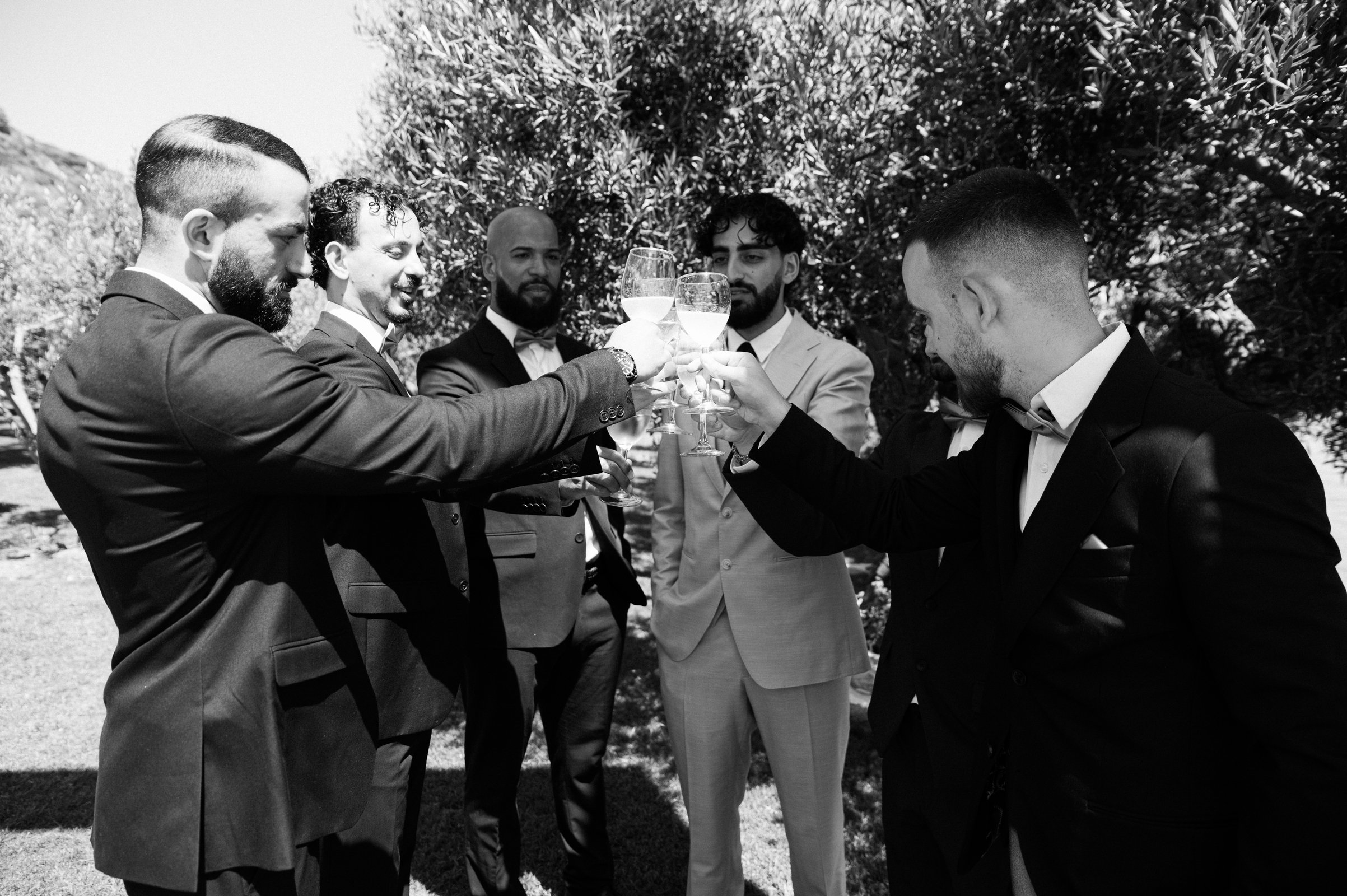 Destination wedding in Halkidiki with guests gathered at Pantazara Del Mare