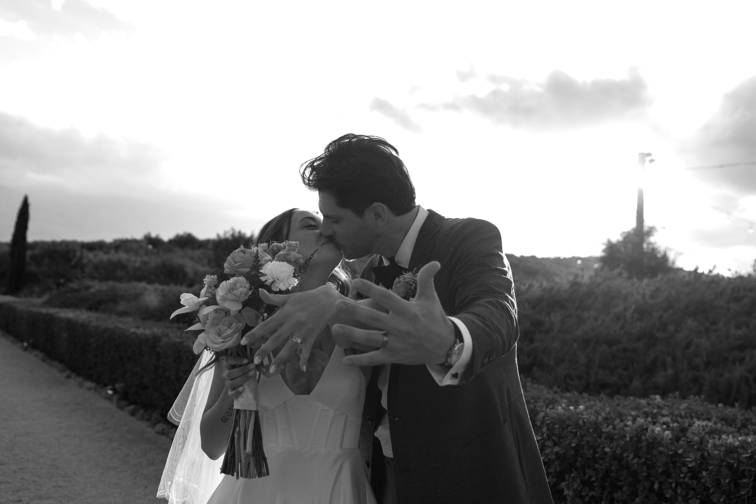 Candid photograph of newlyweds during their destination wedding in Crete