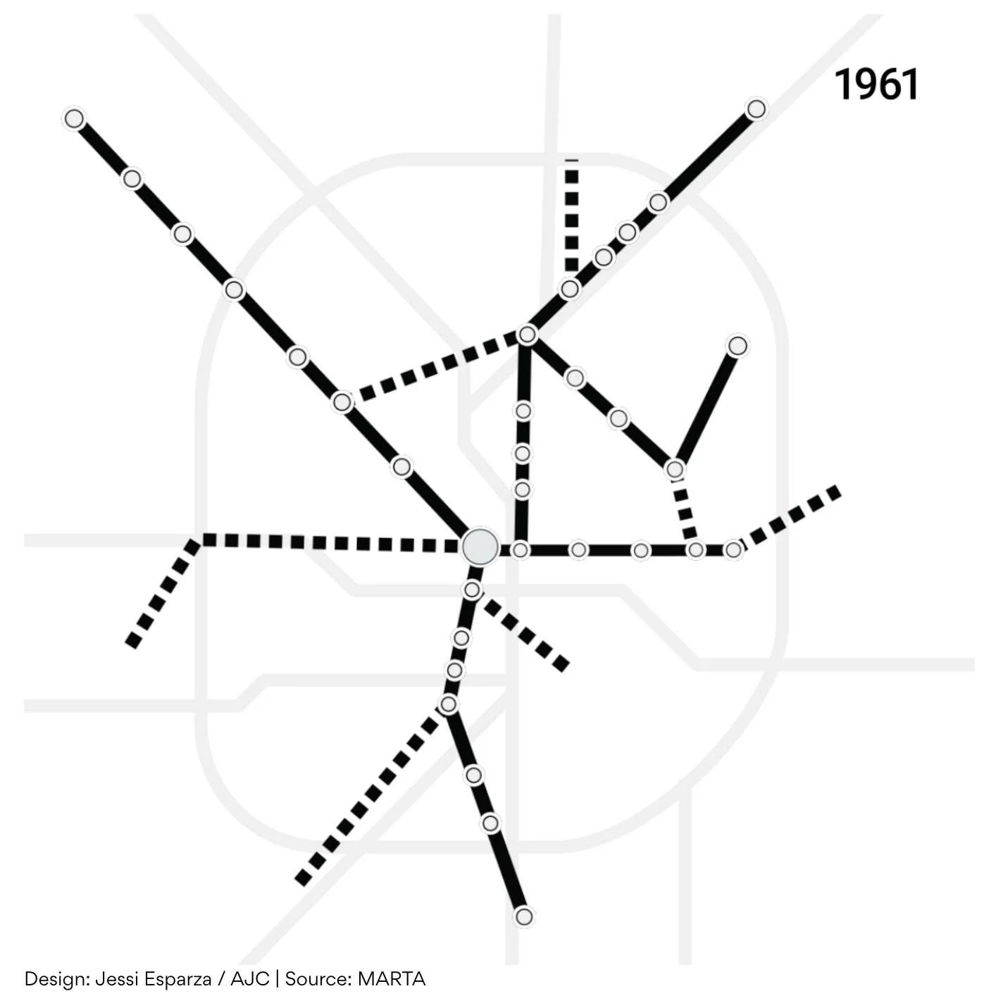 &quot;The successful 1971 vote allowed MARTA&rsquo;s board to move forward [in Fulton, DeKalb and the City of Atlanta], but the rejections by Clayton, Cobb and Gwinnett voters forever changed how the system would look. With Clayton out of the picture