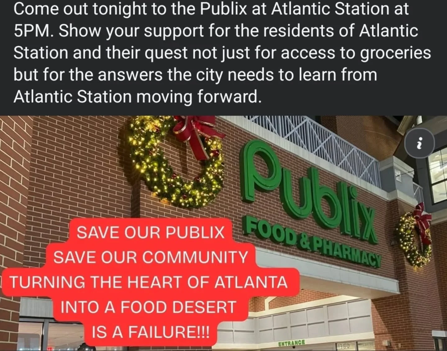 The impending closure of the Atlantic Station Publix will leave 6,000 residents without a grocery store (and the 4,000 residents who live in adjacent neighborhoods). A particular blow to those who chose to live, work, and play in what many hoped woul