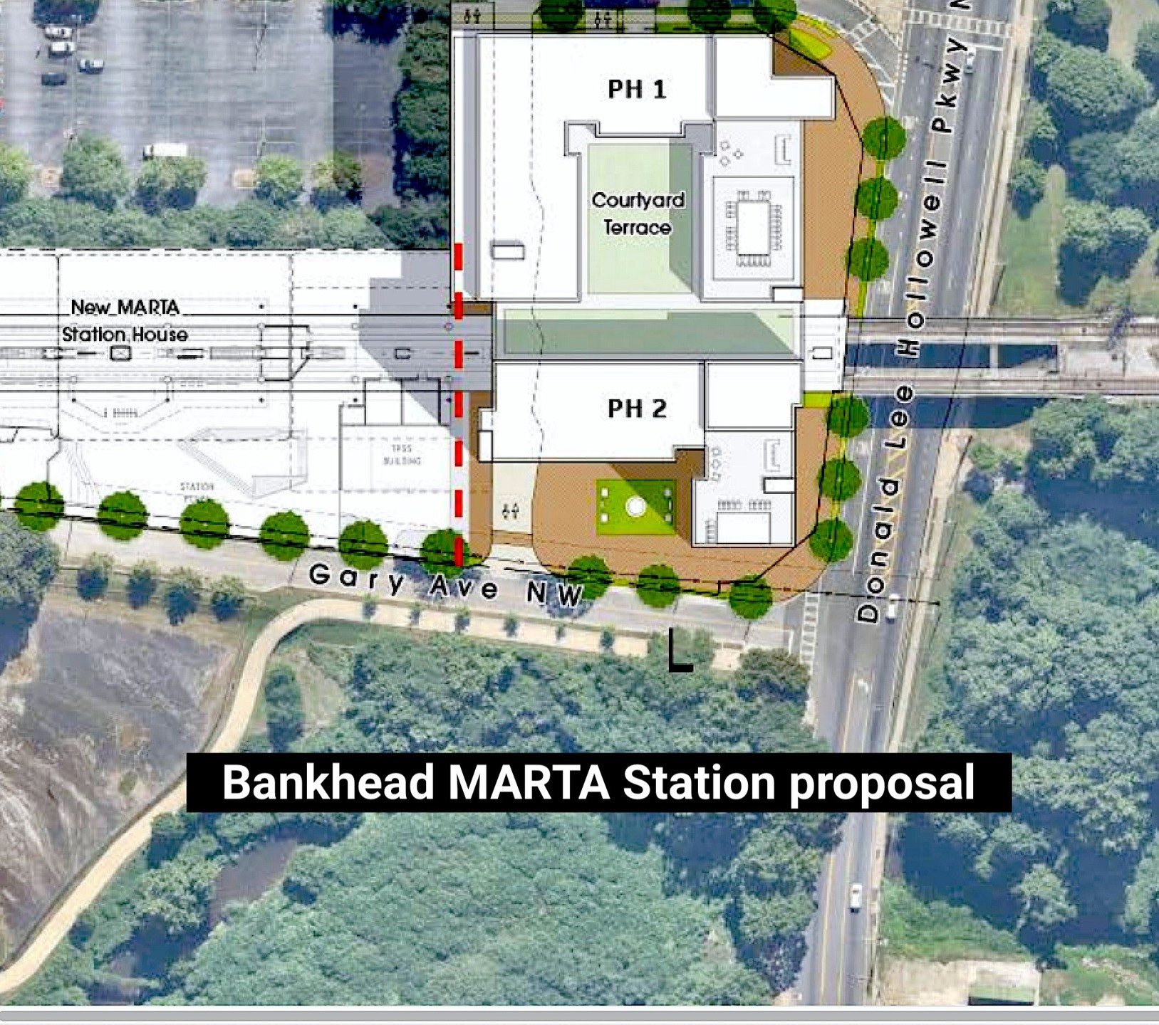 A major redevelopment of the Bankhead MARTA Station property has been proposed by a development group:

421 apartments
8,000 square feet of retail
532 parking spaces
A new "house" for the MARTA Station 

The first phase will provide 211 hou
