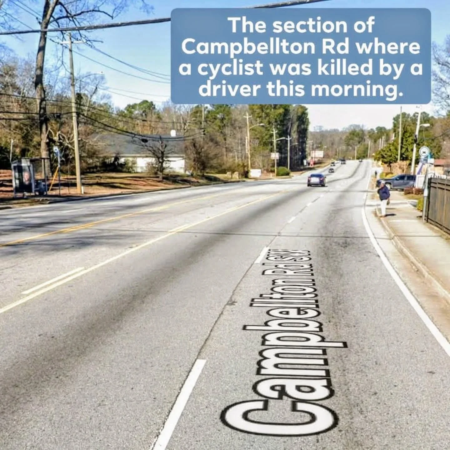 We've sent an email to Councilmember Wayne Martin asking for help with making this deadly section of GDOT's  Campbellton Road in District 11 safer for all. 

---
Councilmember Martin,

Here's the section of Campbellton Road where a cyclist was killed