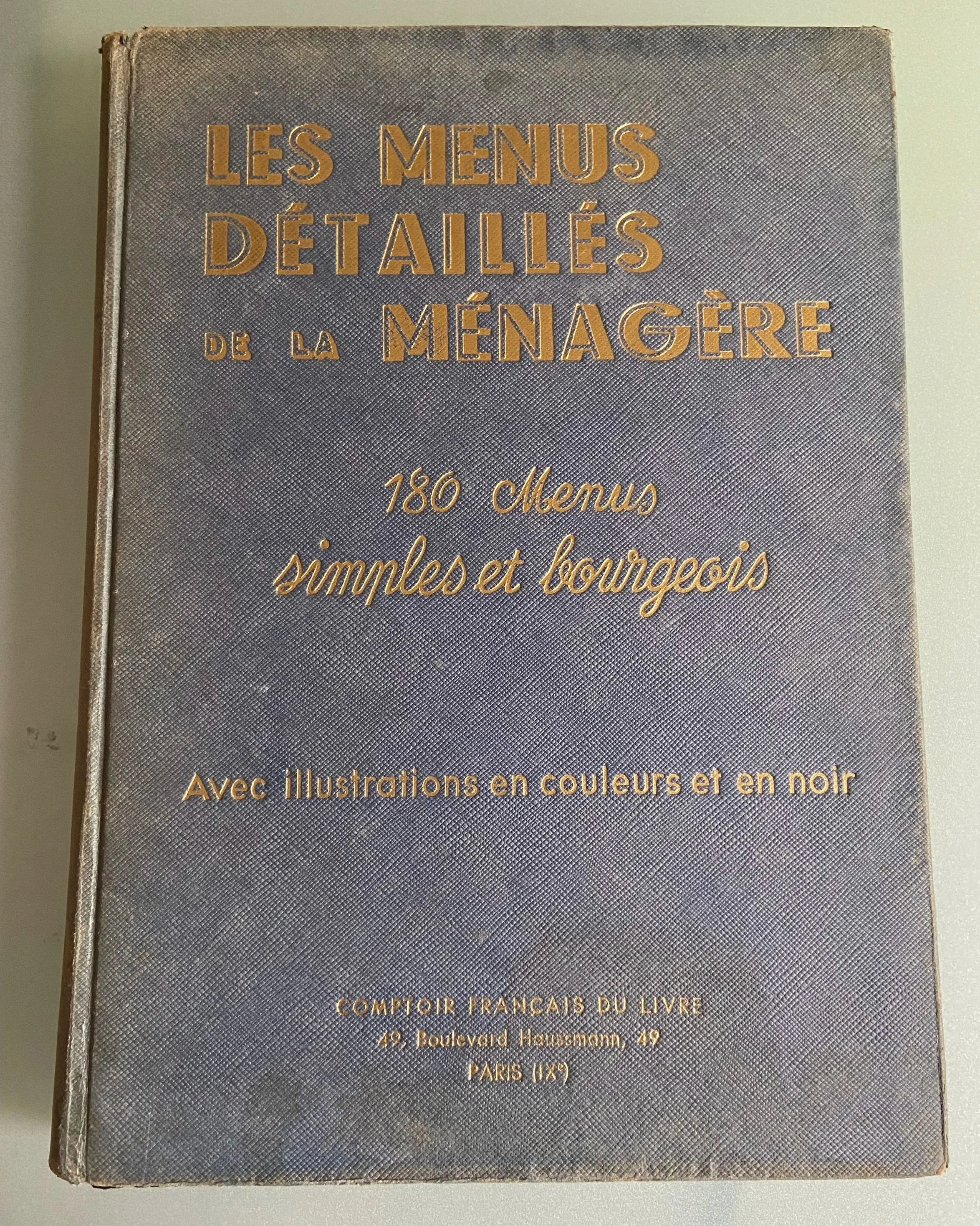 Les Menus détaillés de la ménagère … by Comptoir Français du Livre 1937/Buy on eBay