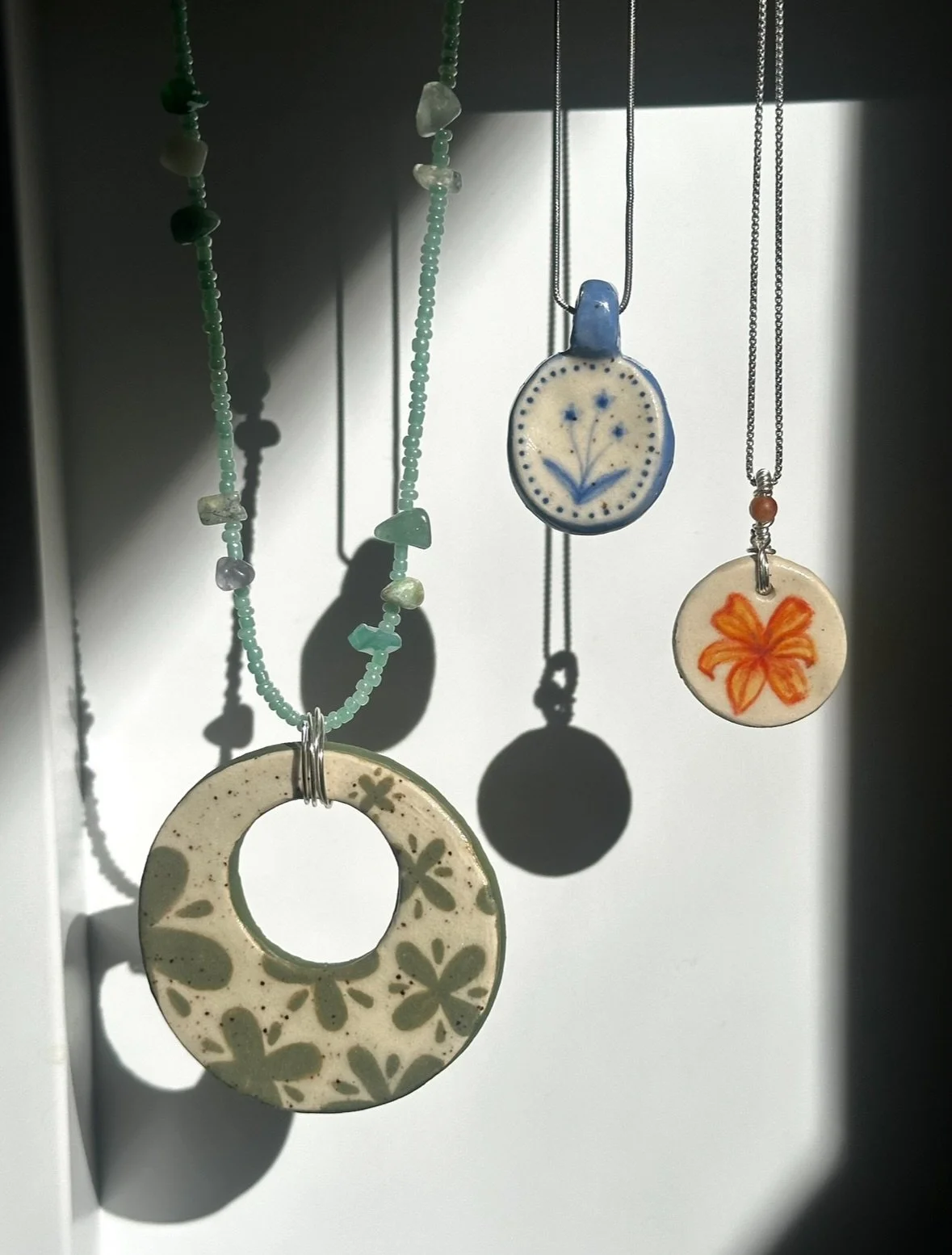 some ceramic pendants 🌷🍀