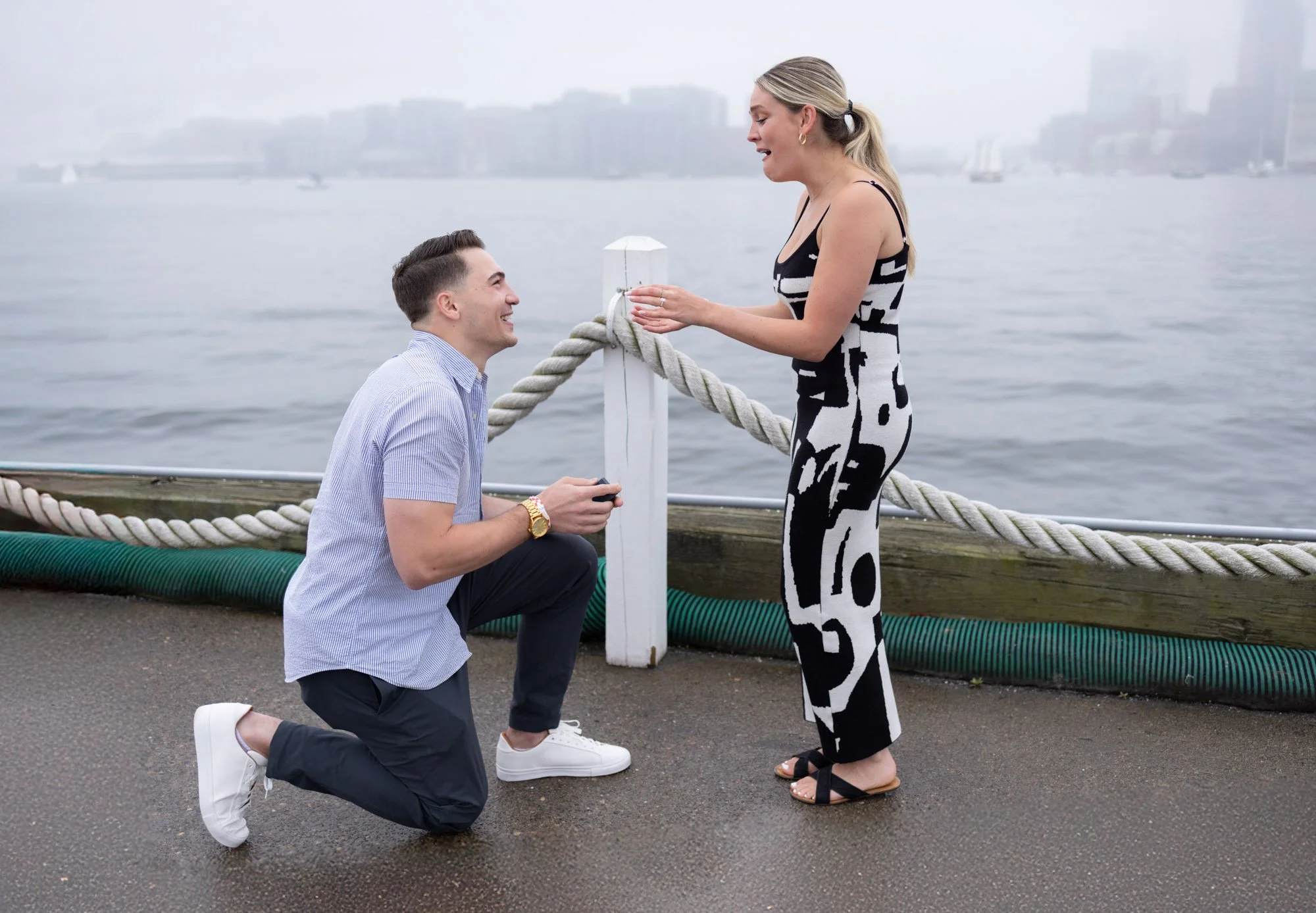 Man down on one knee proposed marriage to girlfriend in East Boston