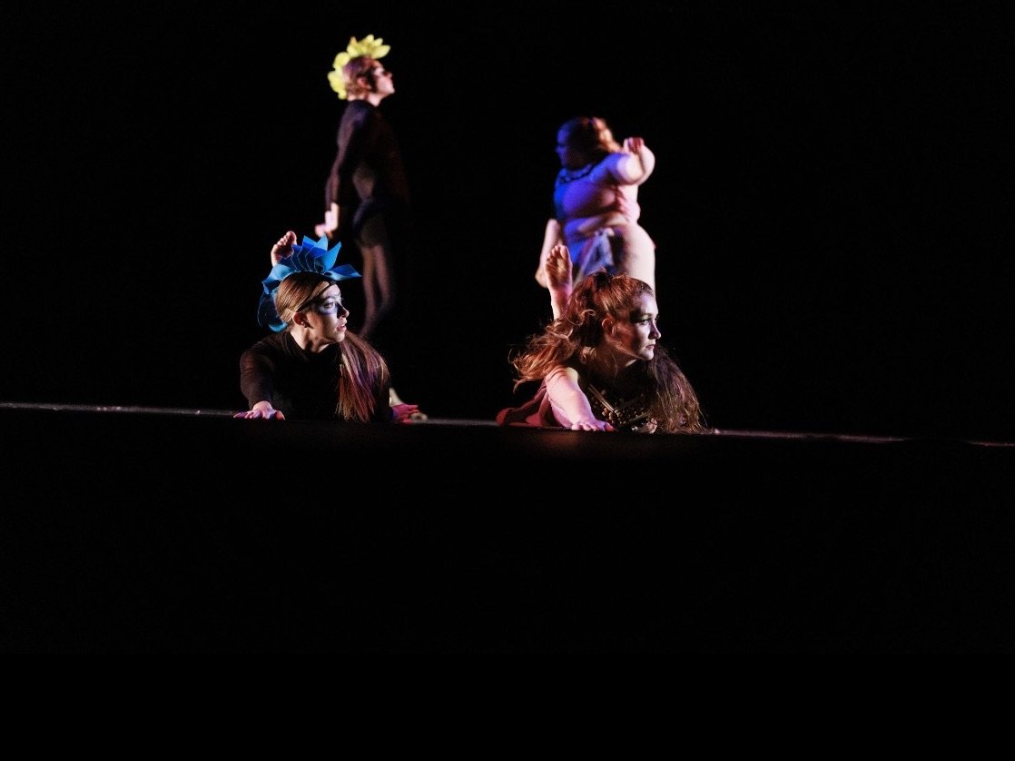 Photo by Jeremy Hogan from Allies and Activists choreographed by Stafford C. Berry Jr. (2022). Ruth N. Halls Theater, Bloomington, IN.