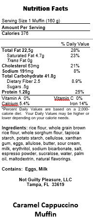 Caramel Cappuccino Nutrition Label.png