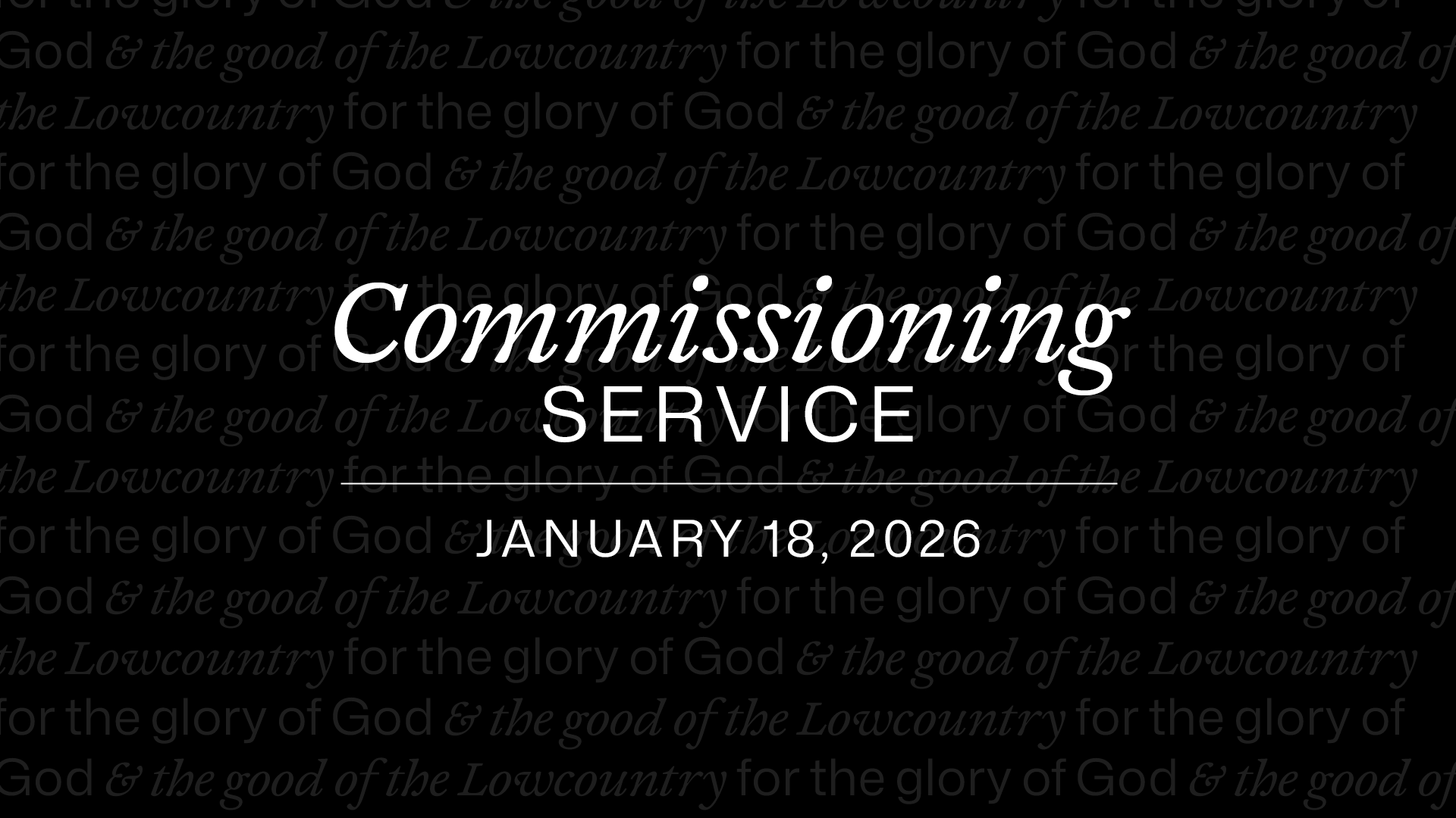 Commissioning Service