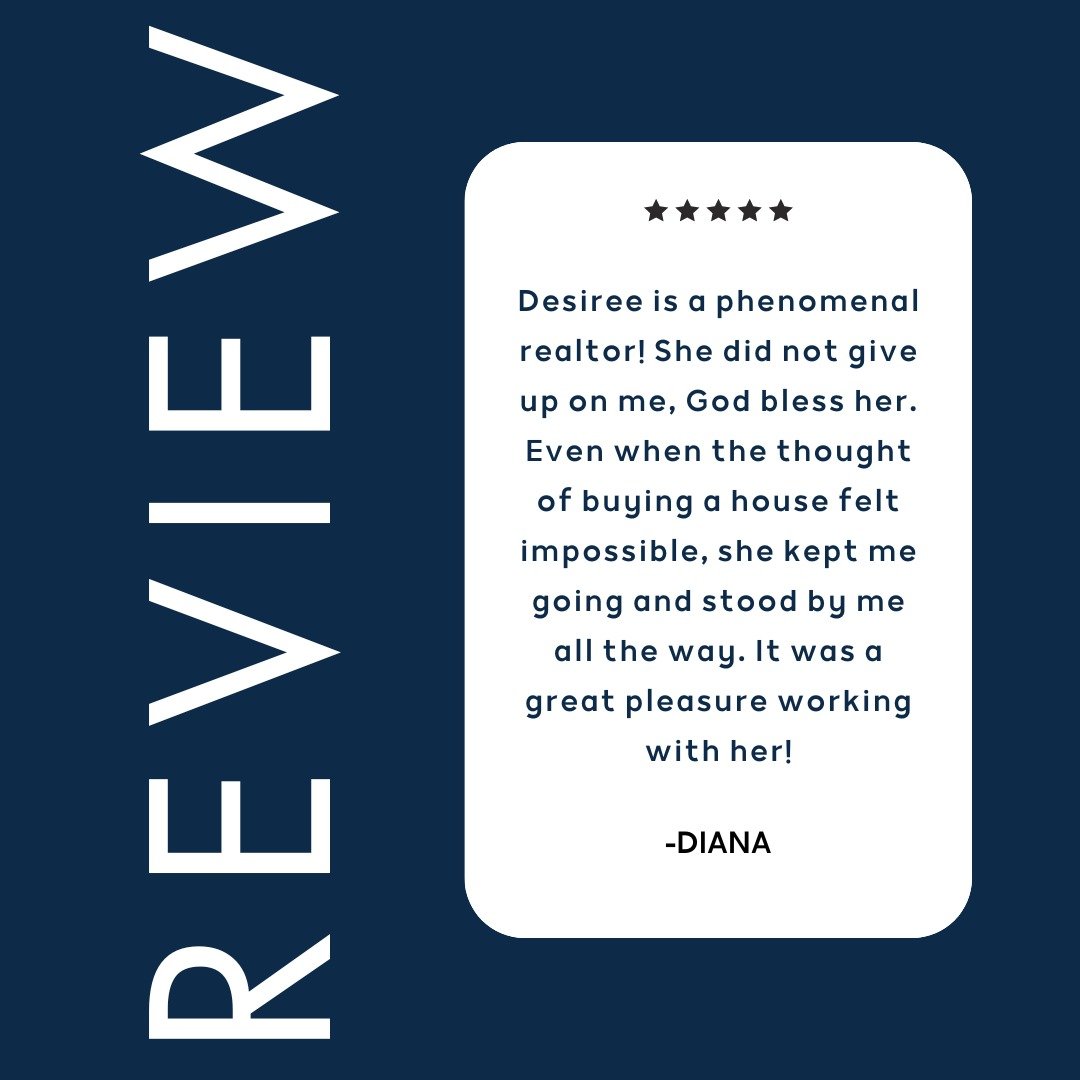 Another 5-star review for Desiree ⭐️👏

&ldquo;Even when the thought of buying a house felt impossible, she kept me going and stood by me all the way.&rdquo;

That&rsquo;s the kind of dedication that makes all the difference. Huge shoutout to Desiree