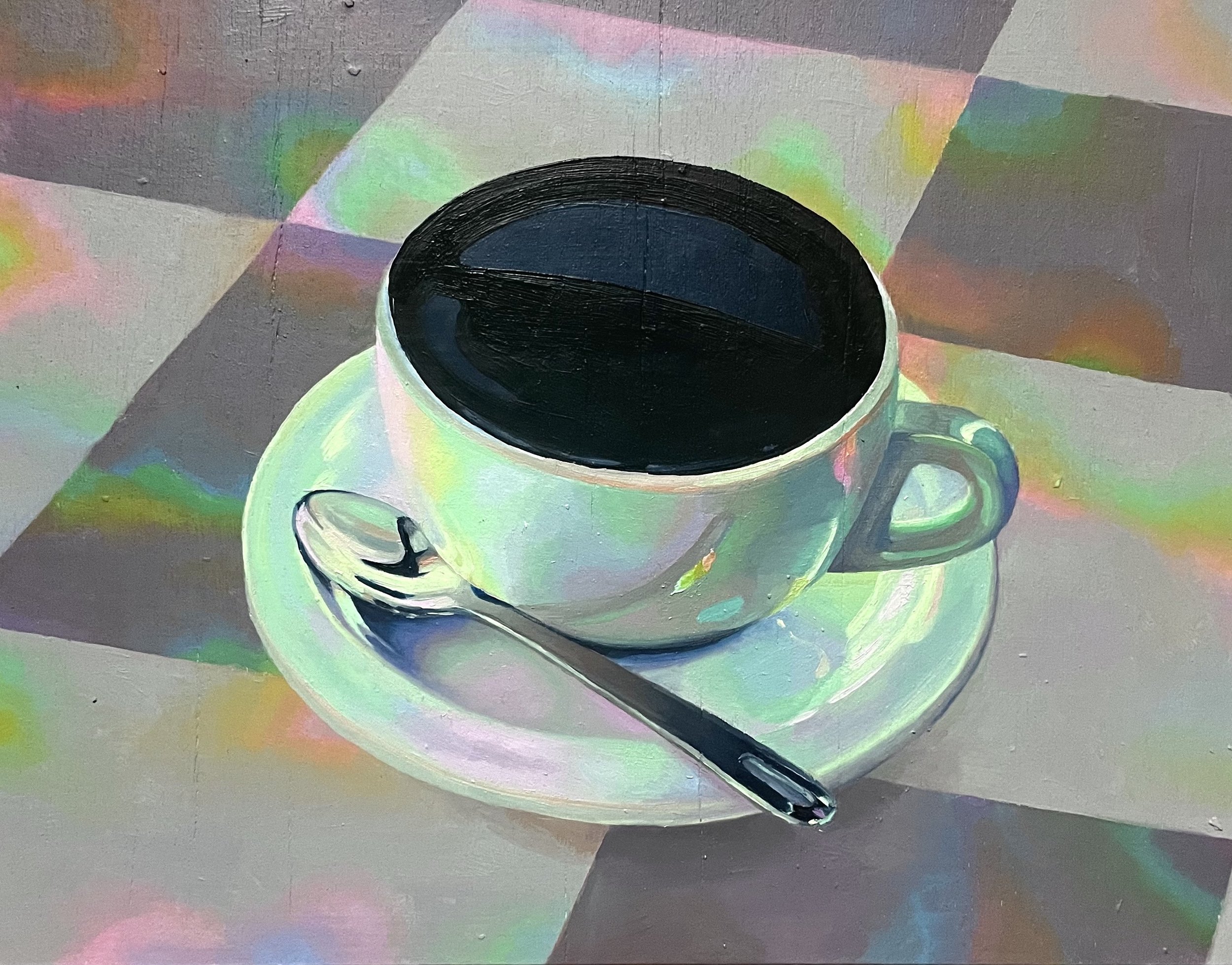 Black Coffee, 2023. Oil on masonite, 9 x 7 in.